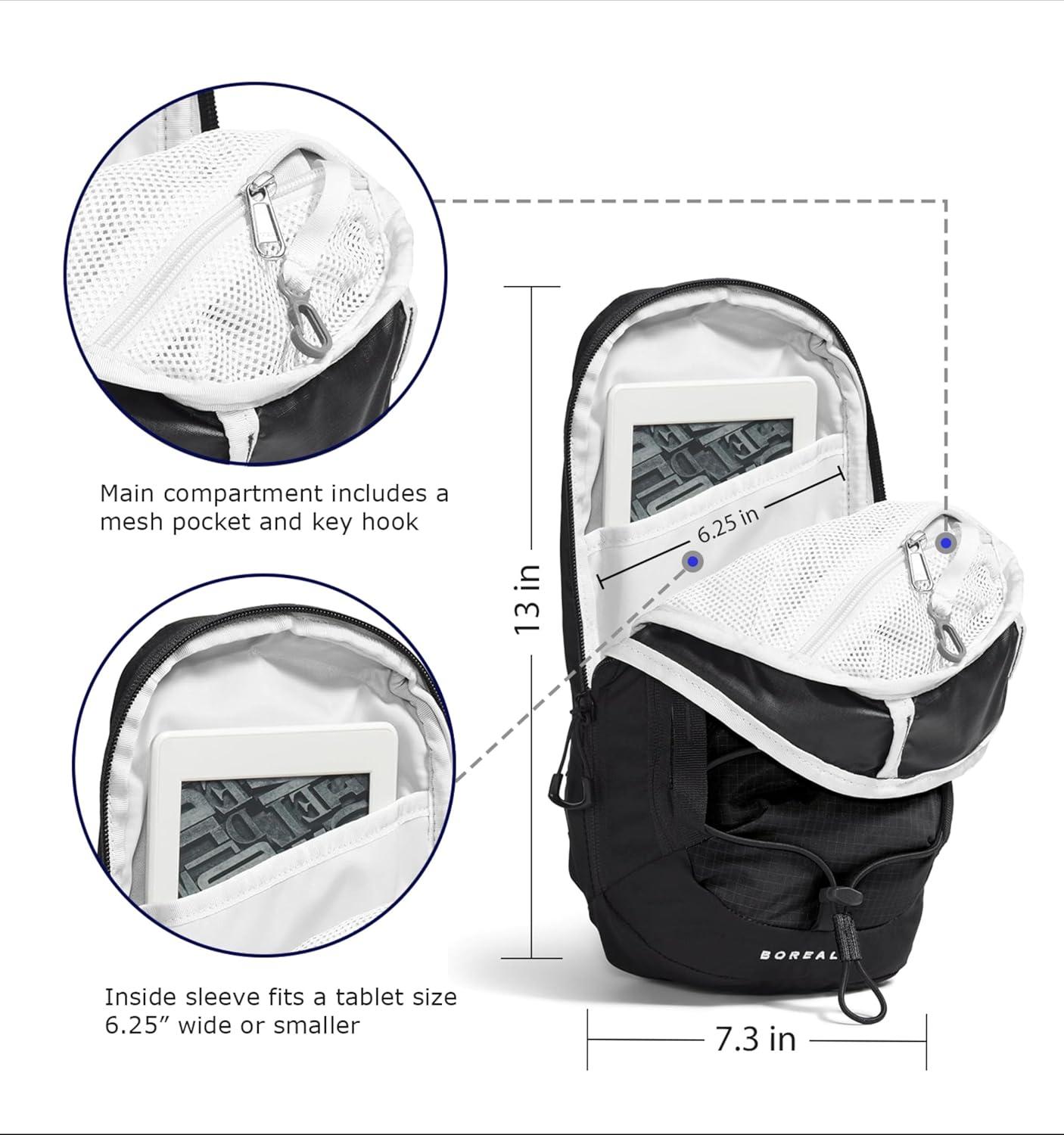 imageTHE NORTH FACE Borealis SIing Bag Crossbody Adjustable Strap Water Repellent Finish Multiple Compartments Tablet SleeveTnf BlackTnf Whitenpf