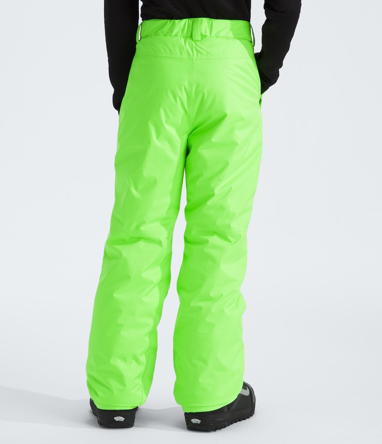imageTHE NORTH FACE Boys Freedom Insulated Pant Waterproof for Ski ampamp Snowboard Gaiters Adjustable Waist Zip PocketsSafety Green