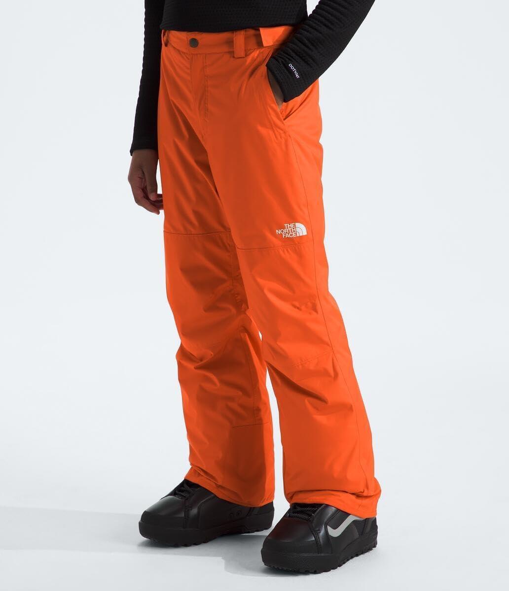 imageTHE NORTH FACE Boys Freedom Insulated Pant Waterproof for Ski ampamp Snowboard Gaiters Adjustable Waist Zip PocketsTnf Orange