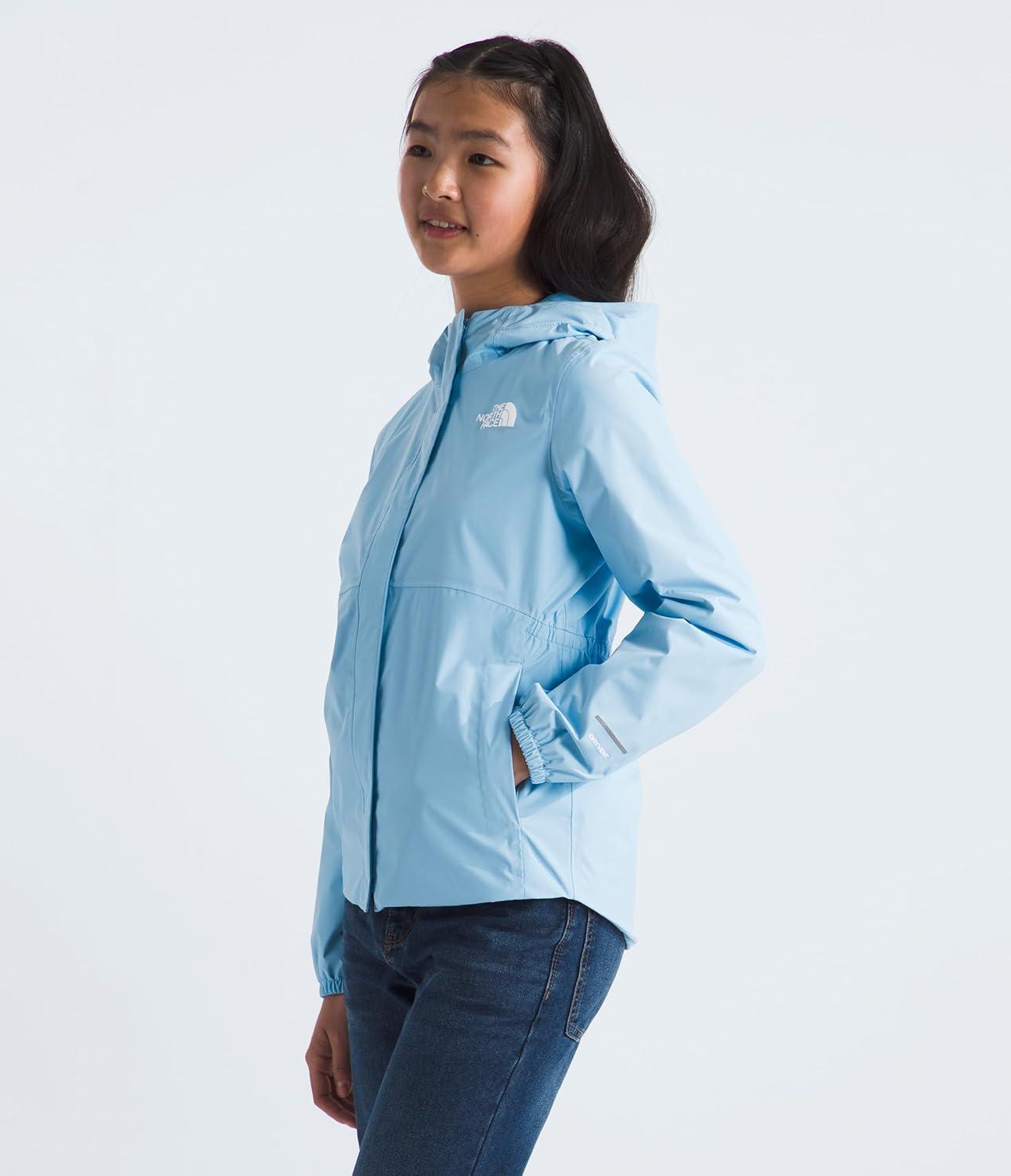 imageTHE NORTH FACE Girls Antora Rain Jacket Waterproof Breathable 3piece Hood Secure Zip Hand PocketCornflower