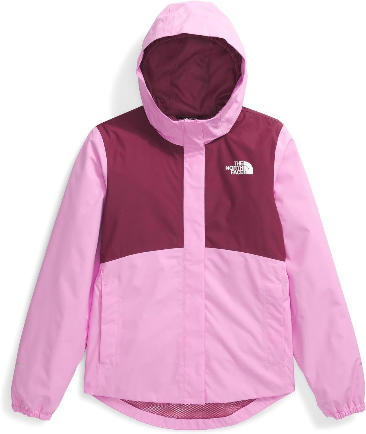 imageTHE NORTH FACE Girls Antora Rain Jacket Waterproof Breathable 3piece Hood Secure Zip Hand PocketCyber Pink