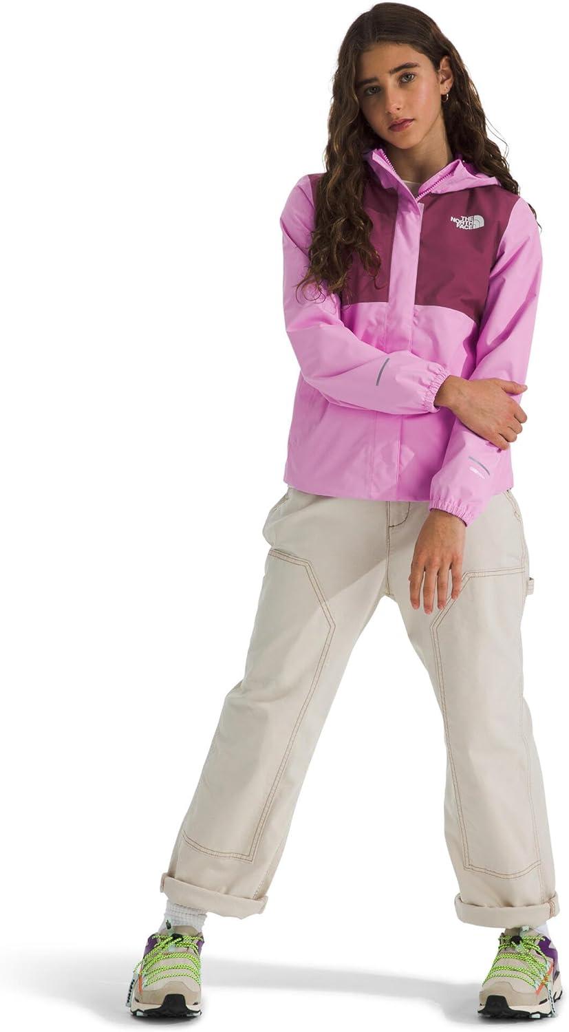 imageTHE NORTH FACE Girls Antora Rain Jacket Waterproof Breathable 3piece Hood Secure Zip Hand PocketCyber Pink