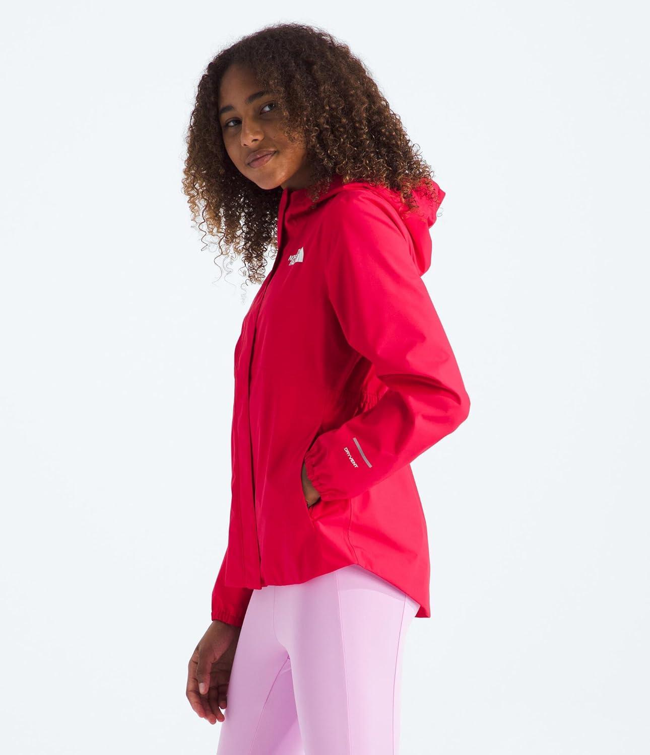 imageTHE NORTH FACE Girls Antora Rain Jacket Waterproof Breathable 3piece Hood Secure Zip Hand PocketHibiscus