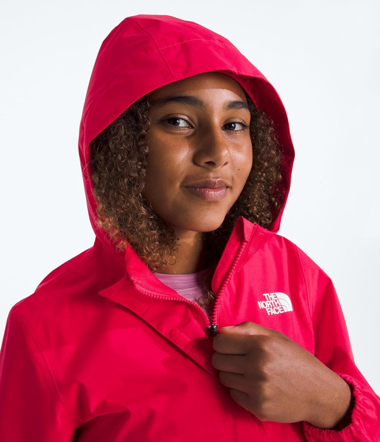 imageTHE NORTH FACE Girls Antora Rain Jacket Waterproof Breathable 3piece Hood Secure Zip Hand PocketHibiscus