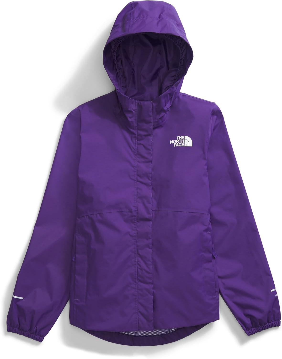 imageTHE NORTH FACE Girls Antora Rain Jacket Waterproof Breathable 3piece Hood Secure Zip Hand PocketPeak Purple
