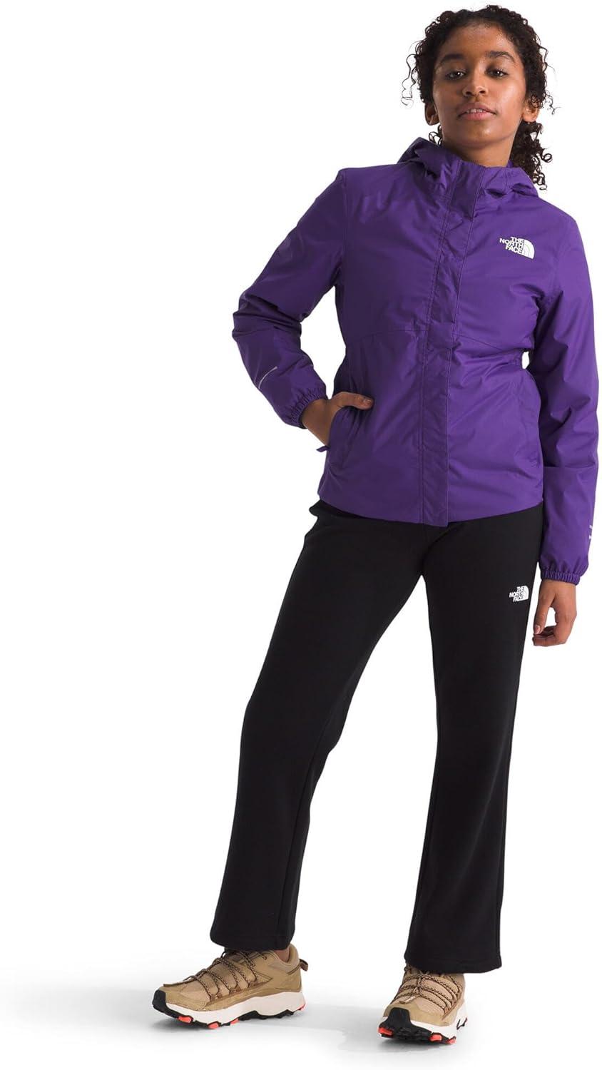 imageTHE NORTH FACE Girls Antora Rain Jacket Waterproof Breathable 3piece Hood Secure Zip Hand PocketPeak Purple