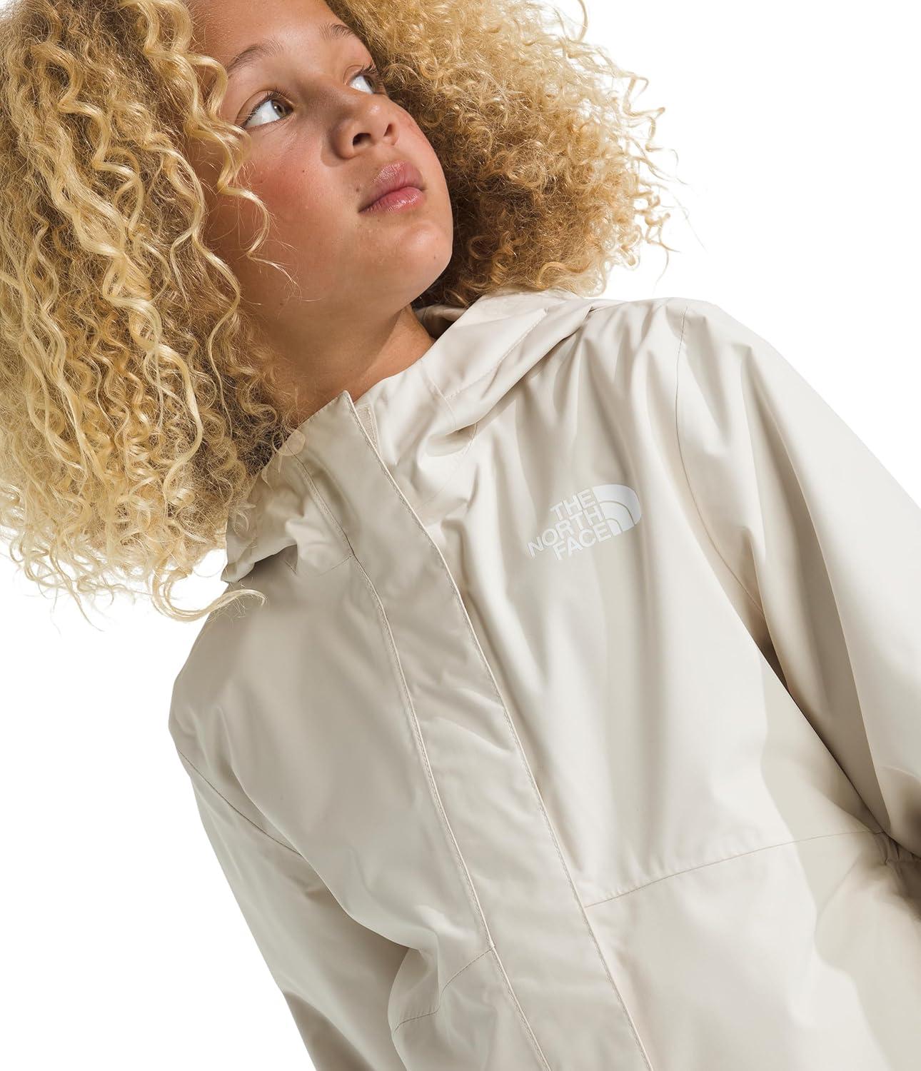 imageTHE NORTH FACE Girls Antora Rain Jacket Waterproof Breathable 3piece Hood Secure Zip Hand PocketWhite DuneWhite Dune