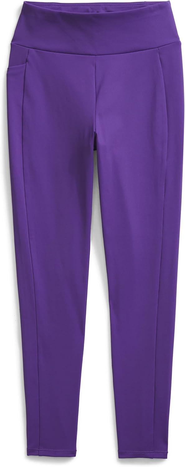 imageTHE NORTH FACE Girls Never Stop Tights Athletic Leggings for Kids Moisture Wicking Fabric Media Pocket Wide WaistbandPeak Purple