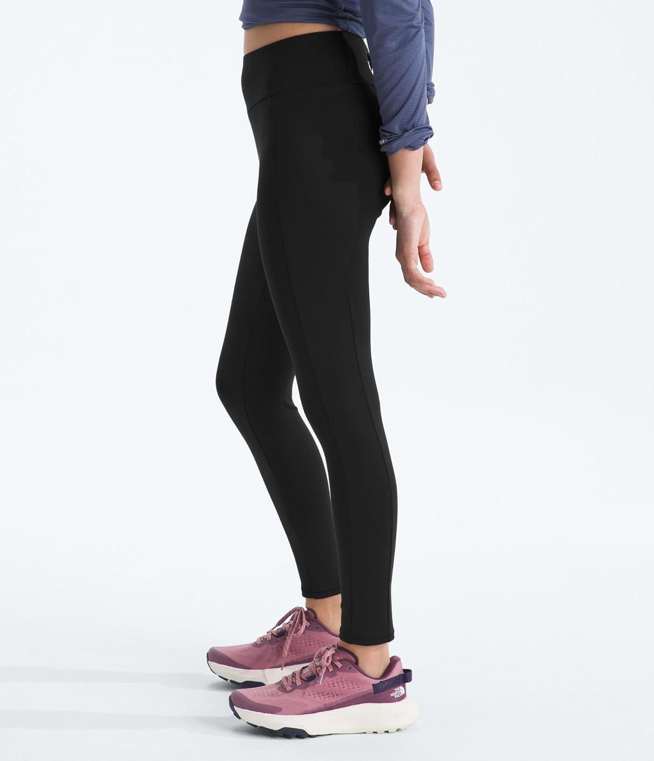 imageTHE NORTH FACE Girls Never Stop Tights Athletic Leggings for Kids Moisture Wicking Fabric Media Pocket Wide WaistbandTnf BlackTnf Black