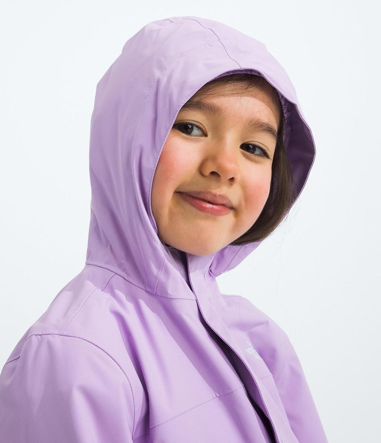 imageTHE NORTH FACE Kids Antora Rain Jacket Waterproof Breathable 3piece Hood Secure Zip Hand PocketLite Lilac