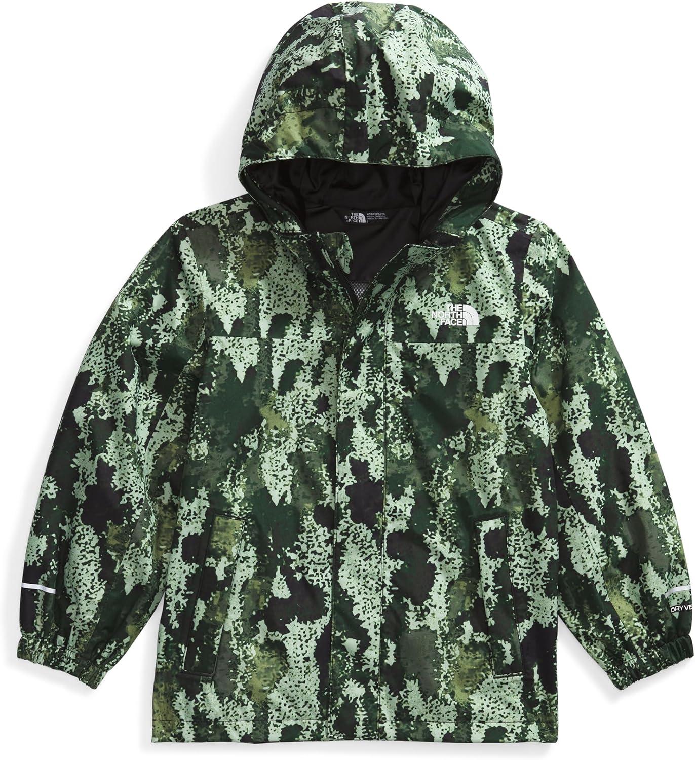 imageTHE NORTH FACE Kids Antora Rain Jacket Waterproof Breathable 3piece Hood Secure Zip Hand PocketMisty Sage Generative Camo Print