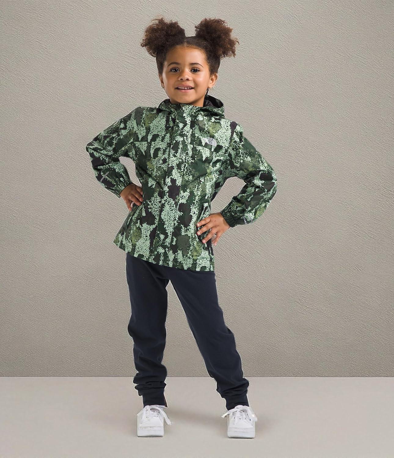 imageTHE NORTH FACE Kids Antora Rain Jacket Waterproof Breathable 3piece Hood Secure Zip Hand PocketMisty Sage Generative Camo Print