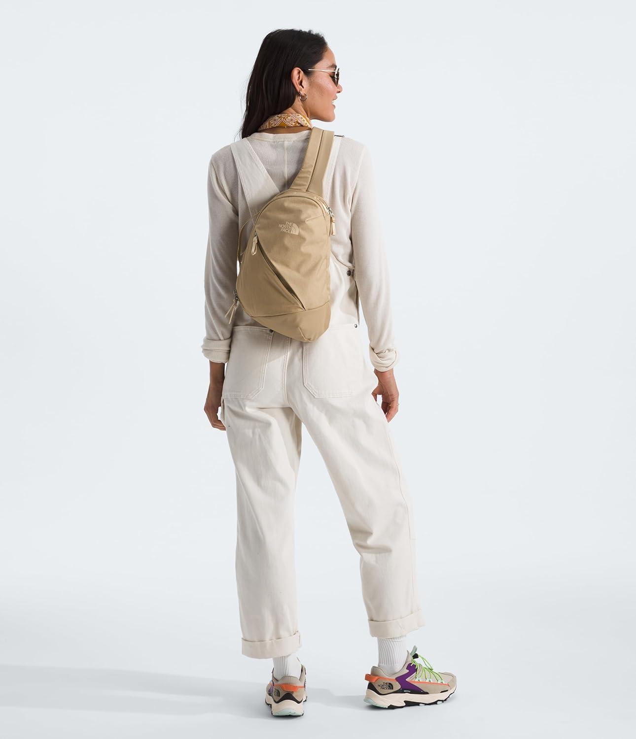 imageTHE NORTH FACE Womens Isabella SIing Slim Carry Crossbody Bag With Large Main Compartment Water RepellentKhaki Stone Dark HeatherKhaki Stone