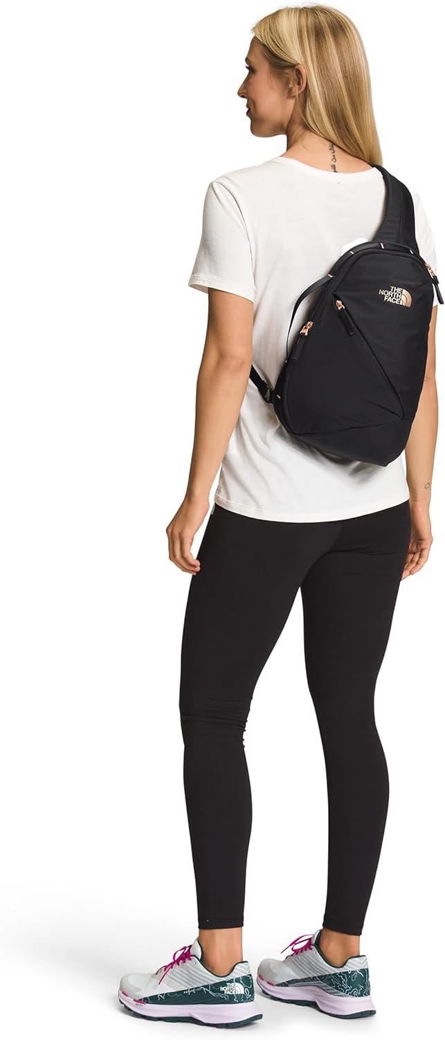 imageTHE NORTH FACE Womens Isabella SIing Slim Carry Crossbody Bag With Large Main Compartment Water RepellentTnf Black Light HeatherBurnt Coral Metallicnpf