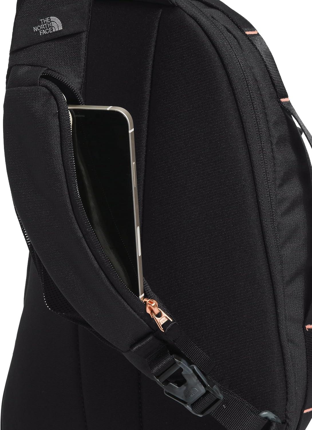 imageTHE NORTH FACE Womens Isabella SIing Slim Carry Crossbody Bag With Large Main Compartment Water RepellentTnf Black Light HeatherBurnt Coral Metallicnpf