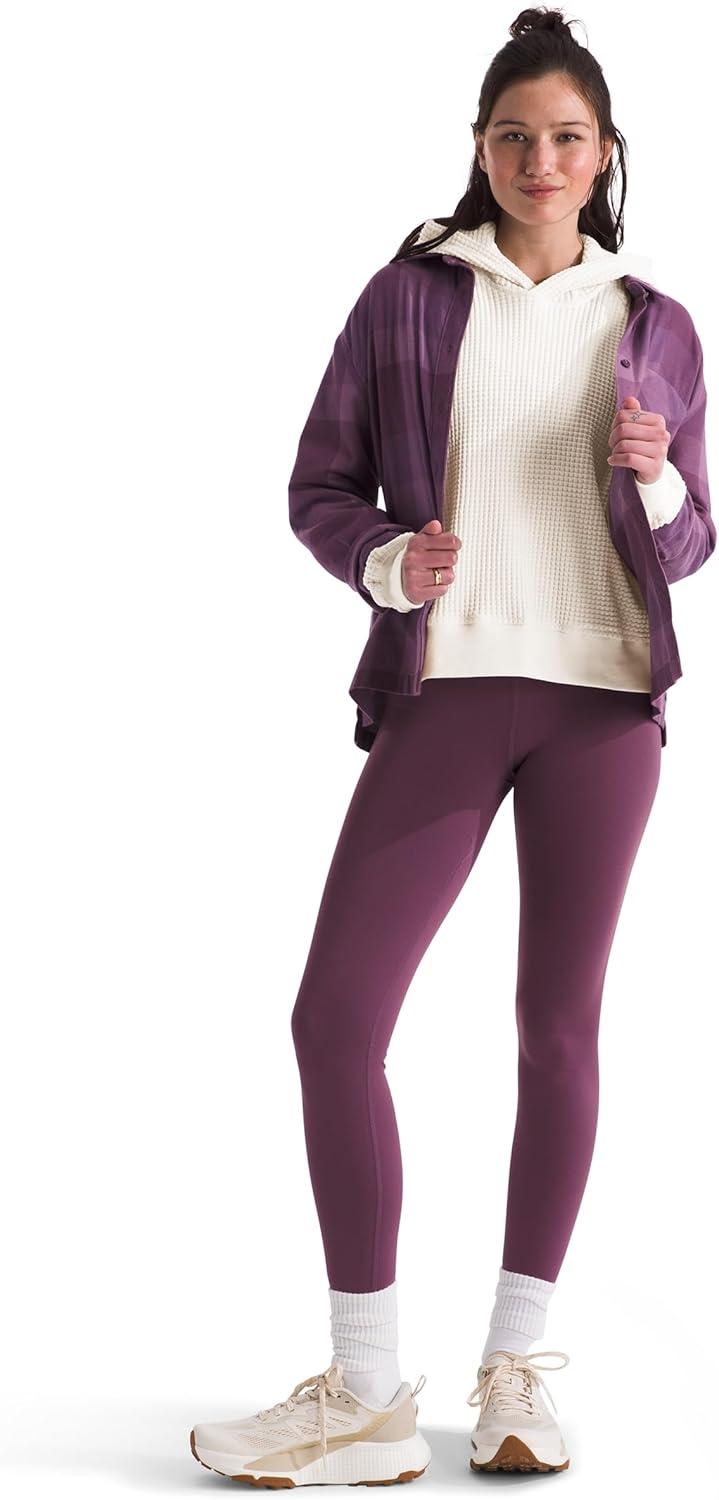 imageTHE NORTH FACE womens Chabot Hoodie 2 Piece Hood With Front Overlap Rib Knit Cuffs ampamp Hem Raglan Sleeves ampamp Logo Flag LabelWhite Dune