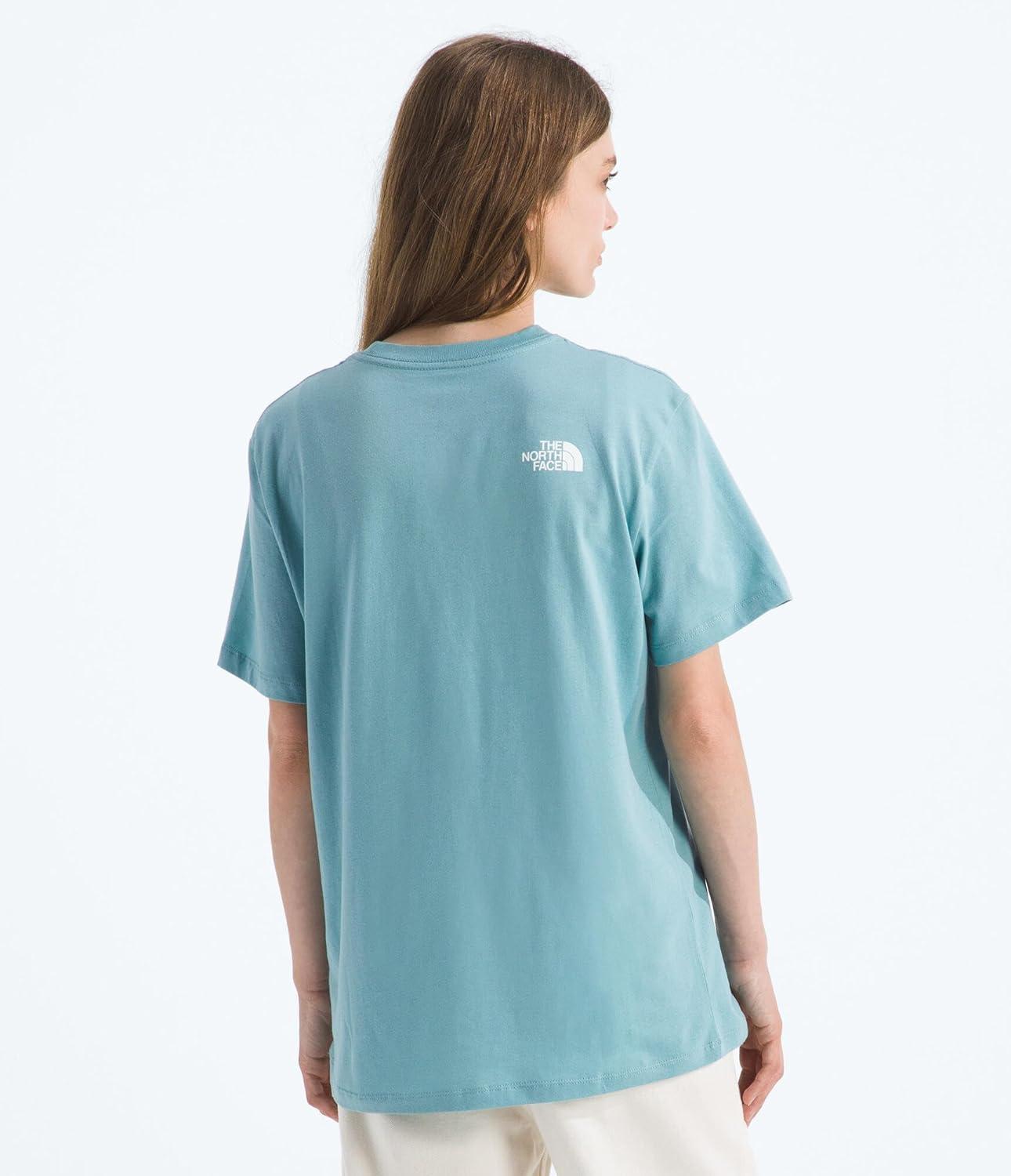 imageThe North FACE Womens Evolution Sketch Logo Half Dome ShortSleeve Tee Regular Fit Cotton Shirt with Logo GraphicBlue Eclipse