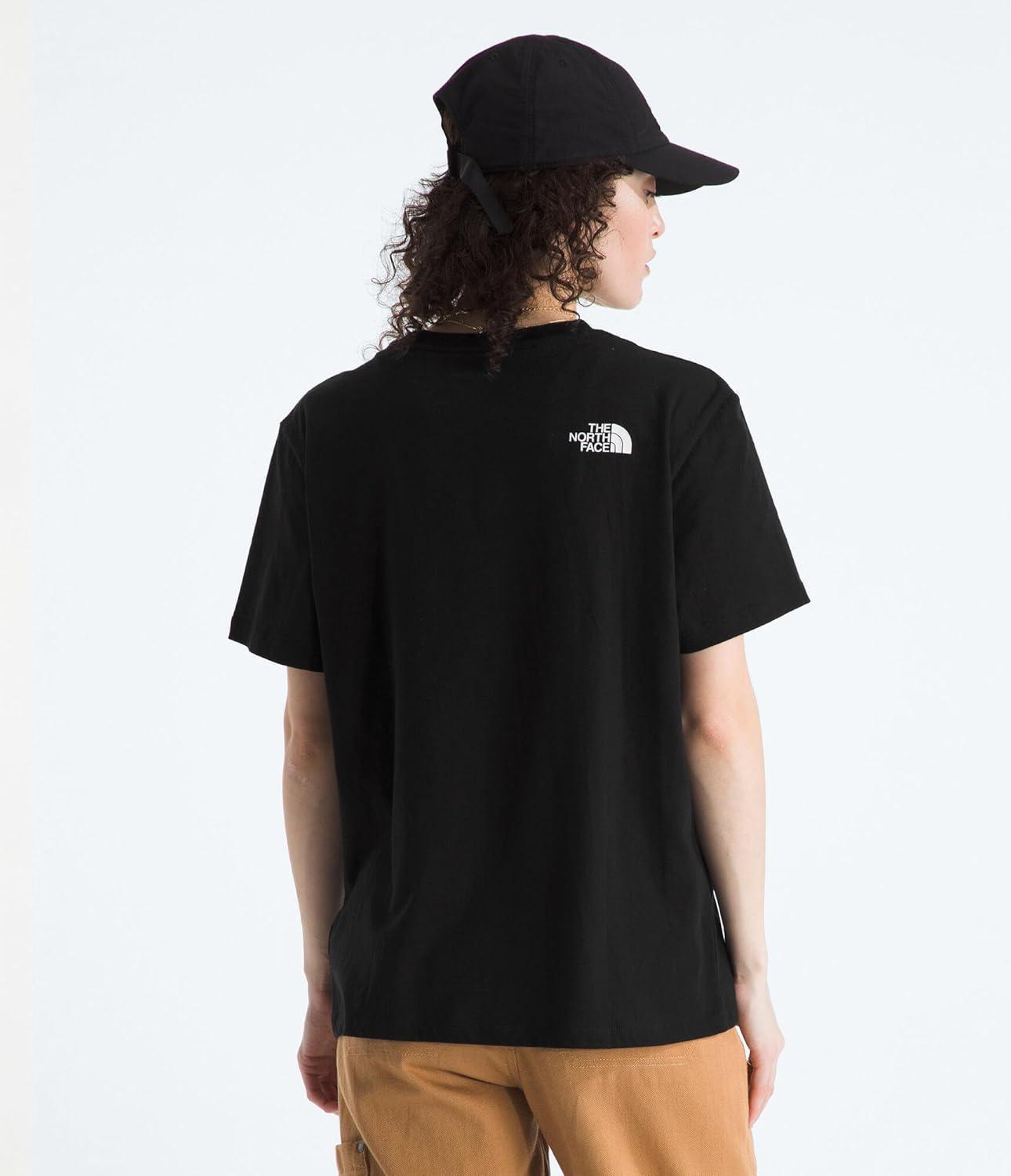 imageThe North FACE Womens Evolution Sketch Logo Half Dome ShortSleeve Tee Regular Fit Cotton Shirt with Logo GraphicTnf Black