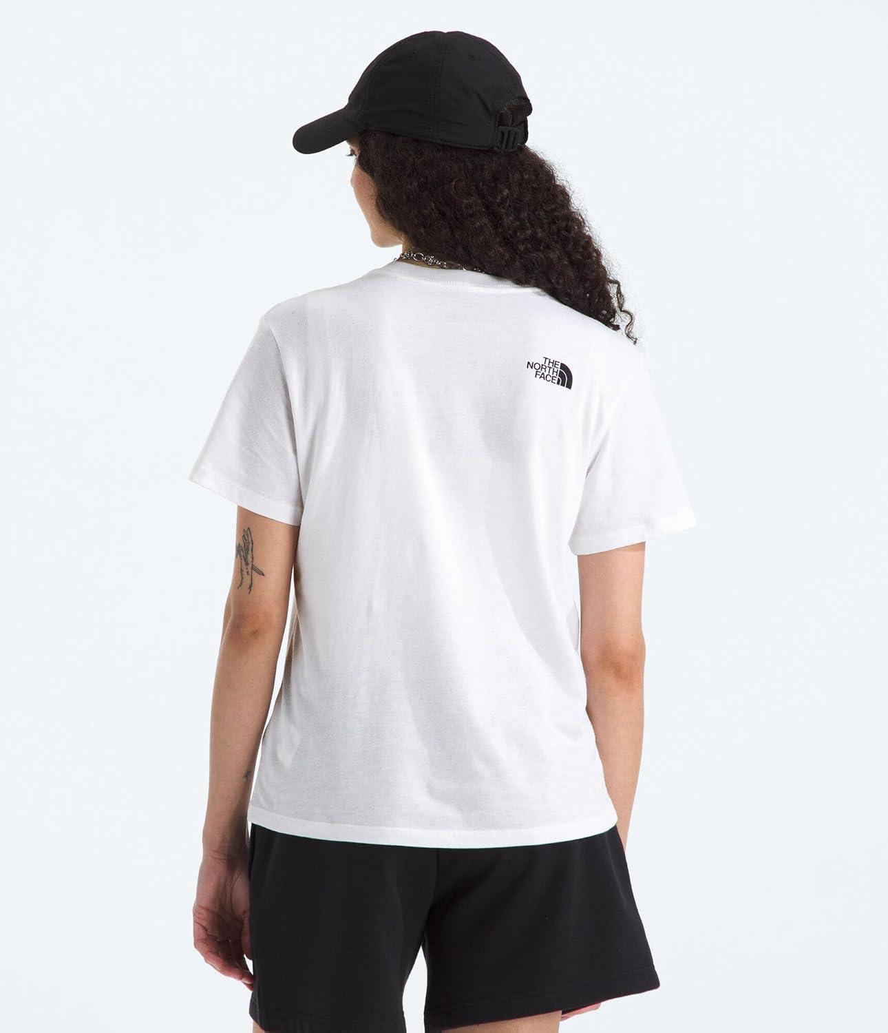 imageThe North FACE Womens Evolution Sketch Logo Half Dome ShortSleeve Tee Regular Fit Cotton Shirt with Logo GraphicTnf White
