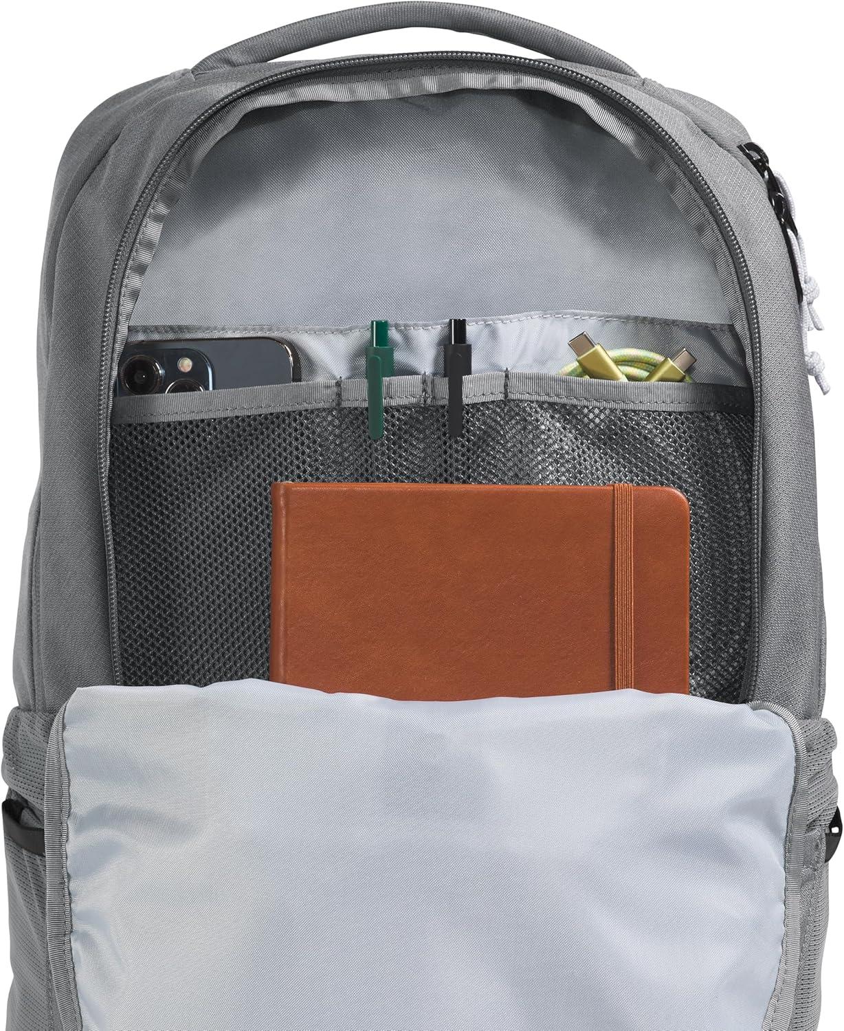 imageThe North Face Lichen Daypack Everyday Commuter Backpack 16quot Laptop Sleeve Water Bottle Pockets Center Front Vertical Zipper Pouch Mars Dust Dark HeatherMars Dust One SizeSmoked Pearl Dark HeatherTnf Black