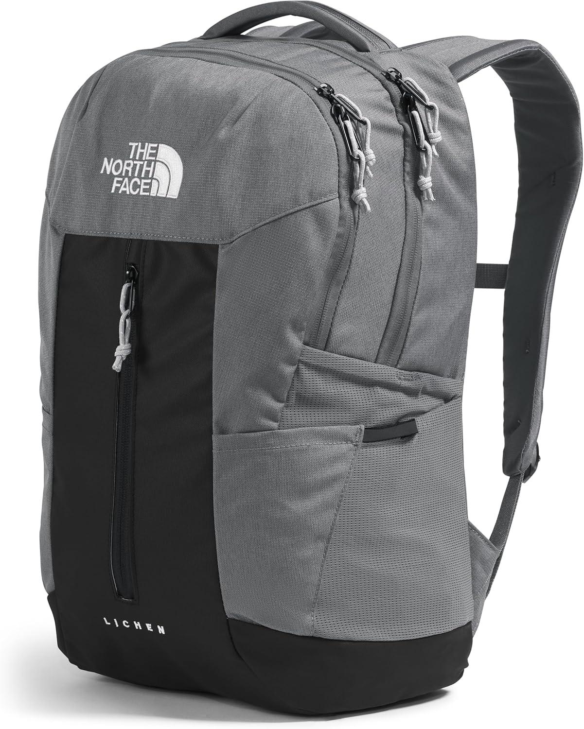 imageThe North Face Lichen Daypack Everyday Commuter Backpack 16quot Laptop Sleeve Water Bottle Pockets Center Front Vertical Zipper Pouch Mars Dust Dark HeatherMars Dust One SizeSmoked Pearl Dark HeatherTnf Black