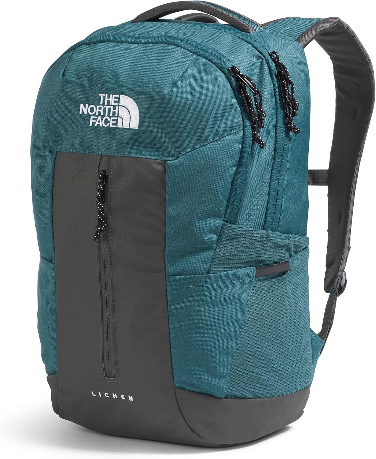 imageThe North Face Lichen Daypack Everyday Commuter Backpack 16quot Laptop Sleeve Water Bottle Pockets Center Front Vertical Zipper Pouch Mars Dust Dark HeatherMars Dust One SizeSpaceAnthracite Grey
