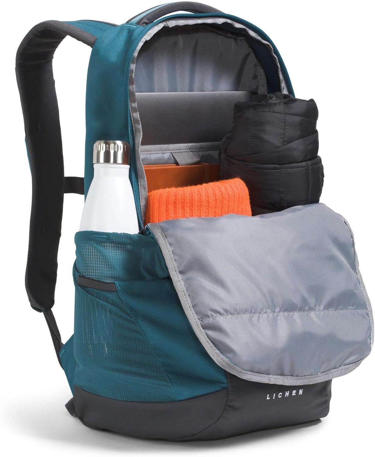 imageThe North Face Lichen Daypack Everyday Commuter Backpack 16quot Laptop Sleeve Water Bottle Pockets Center Front Vertical Zipper Pouch Mars Dust Dark HeatherMars Dust One SizeSpaceAnthracite Grey