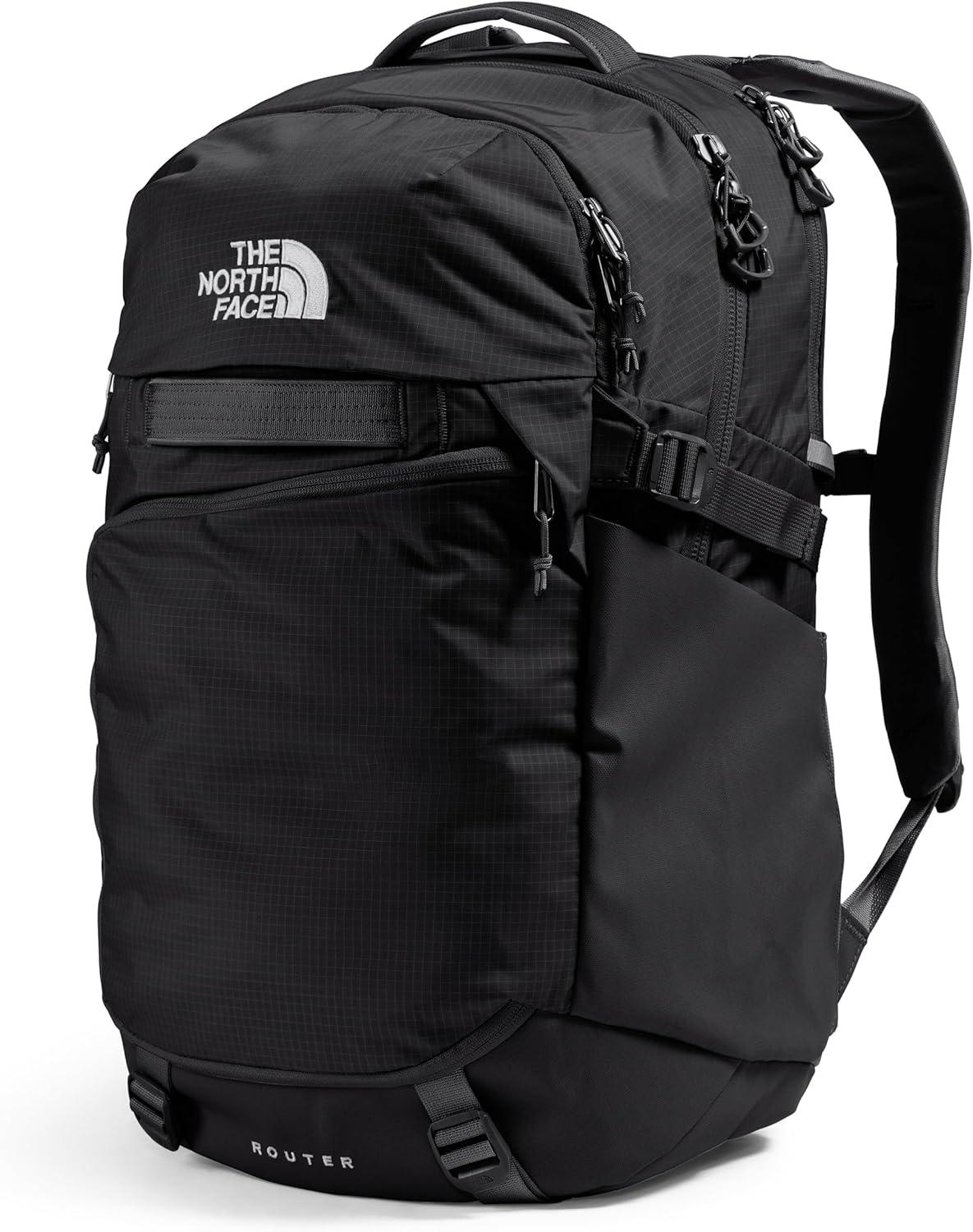 imageThe North Face Router Everyday Laptop Backpack Daypack with Water Repellent Finish 17quot Laptop Sleeve Reflective Details Asphalt Grey Light HeatherTNF BlackNPF One SizeTnf BlackTnf Blacknpf