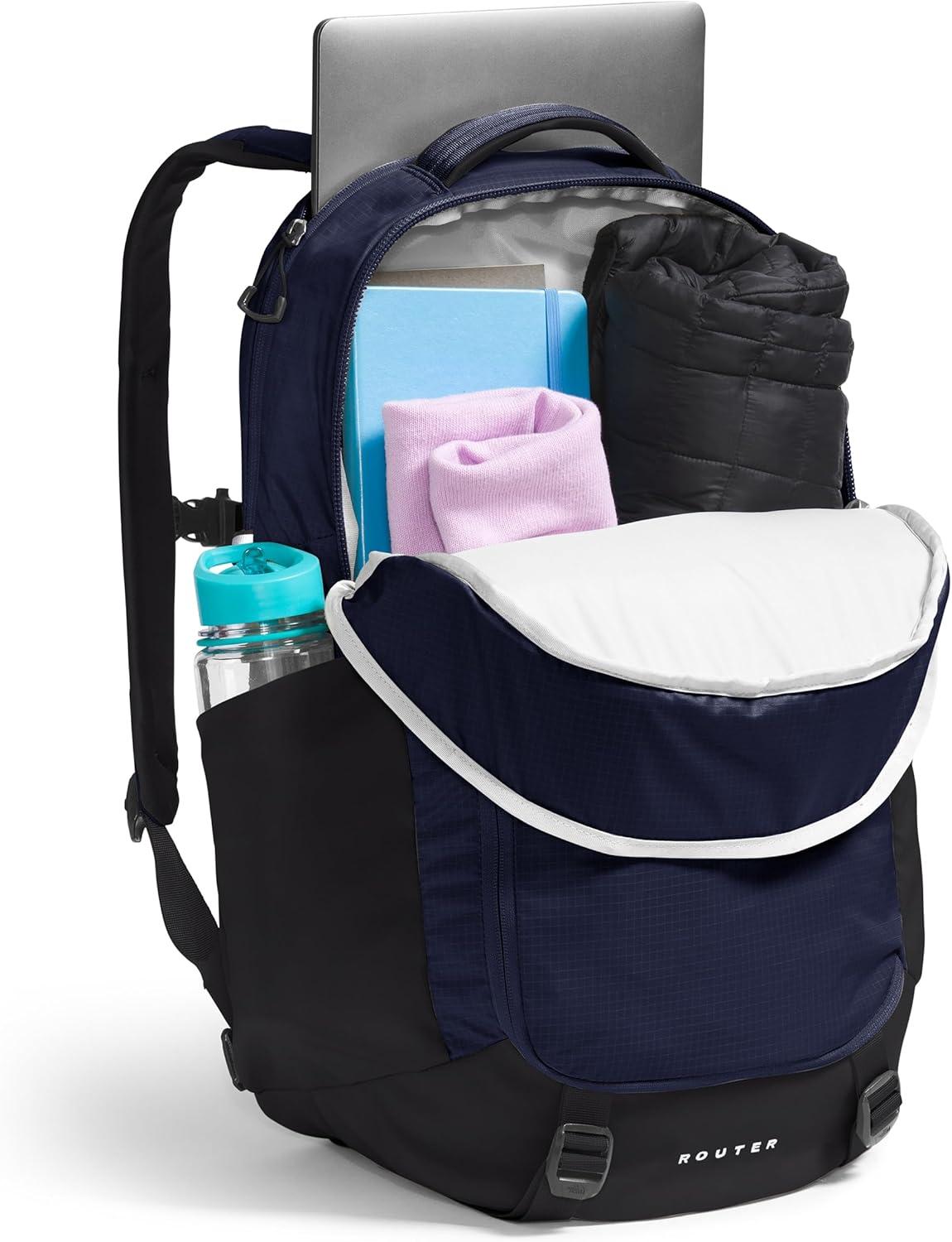 imageThe North Face Router Everyday Laptop Backpack Daypack with Water Repellent Finish 17quot Laptop Sleeve Reflective Details Asphalt Grey Light HeatherTNF BlackNPF One SizeTnf NavyTnf Blacknpf