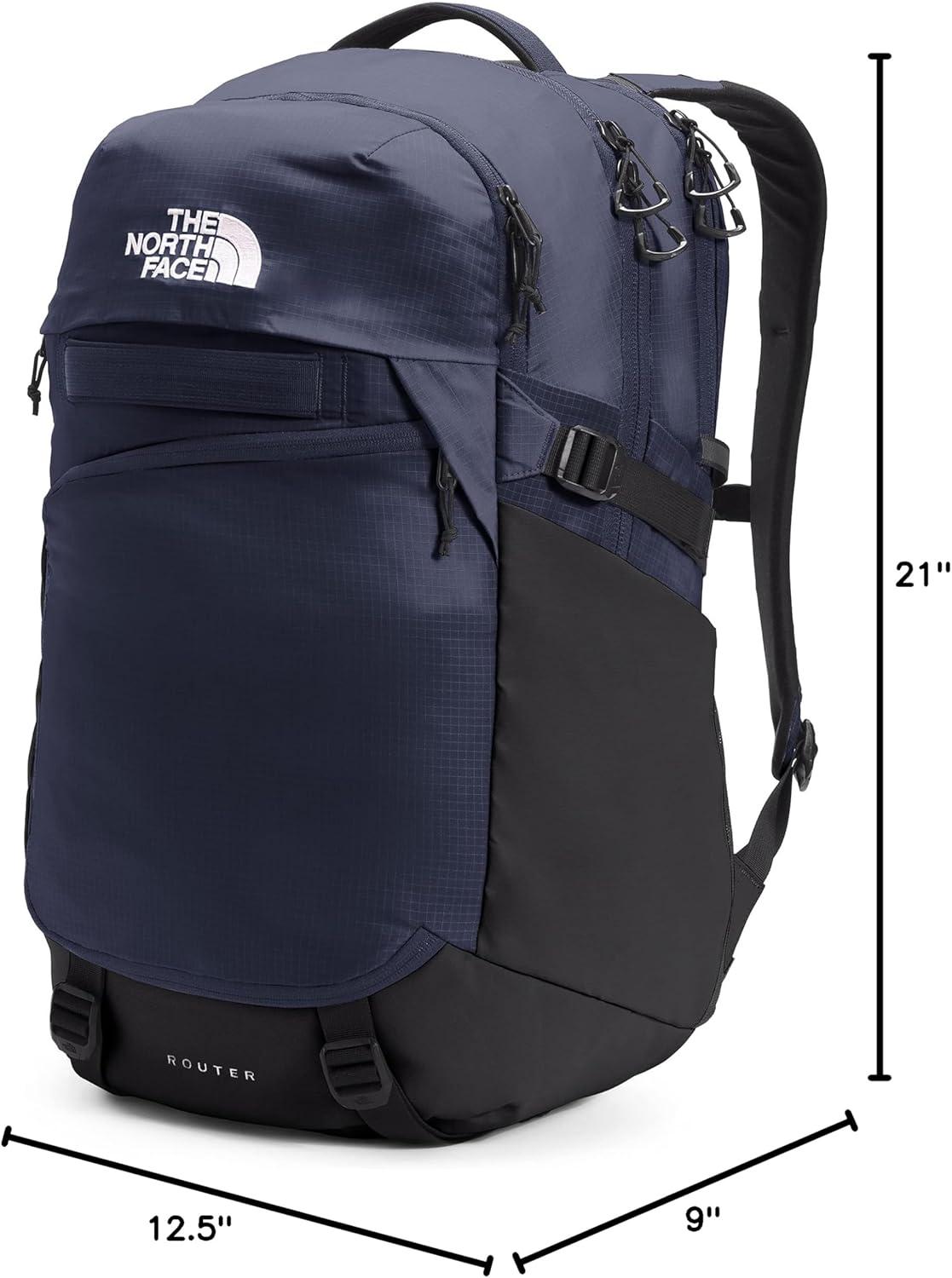 imageThe North Face Router Everyday Laptop Backpack Daypack with Water Repellent Finish 17quot Laptop Sleeve Reflective Details Asphalt Grey Light HeatherTNF BlackNPF One SizeTnf NavyTnf Black