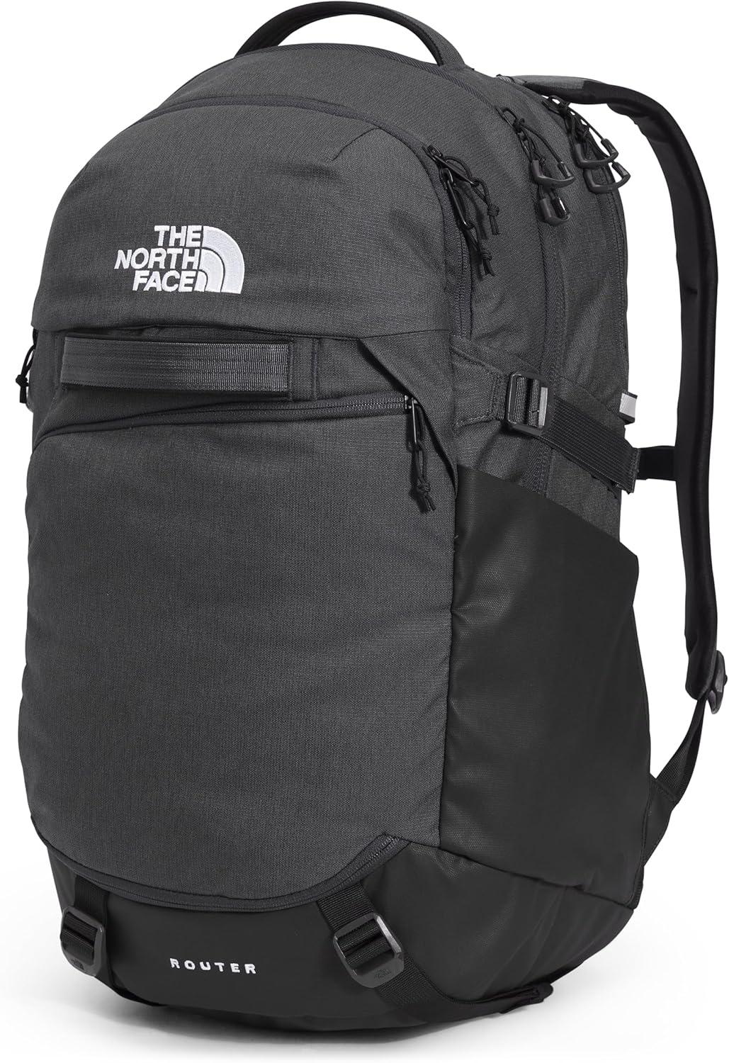imageThe North Face Router Everyday Laptop Backpack Daypack with Water Repellent Finish 17quot Laptop Sleeve Reflective Details Asphalt Grey Light HeatherTNF BlackNPF One SizeAsphalt Grey Light HeatherTnf Blacknpf