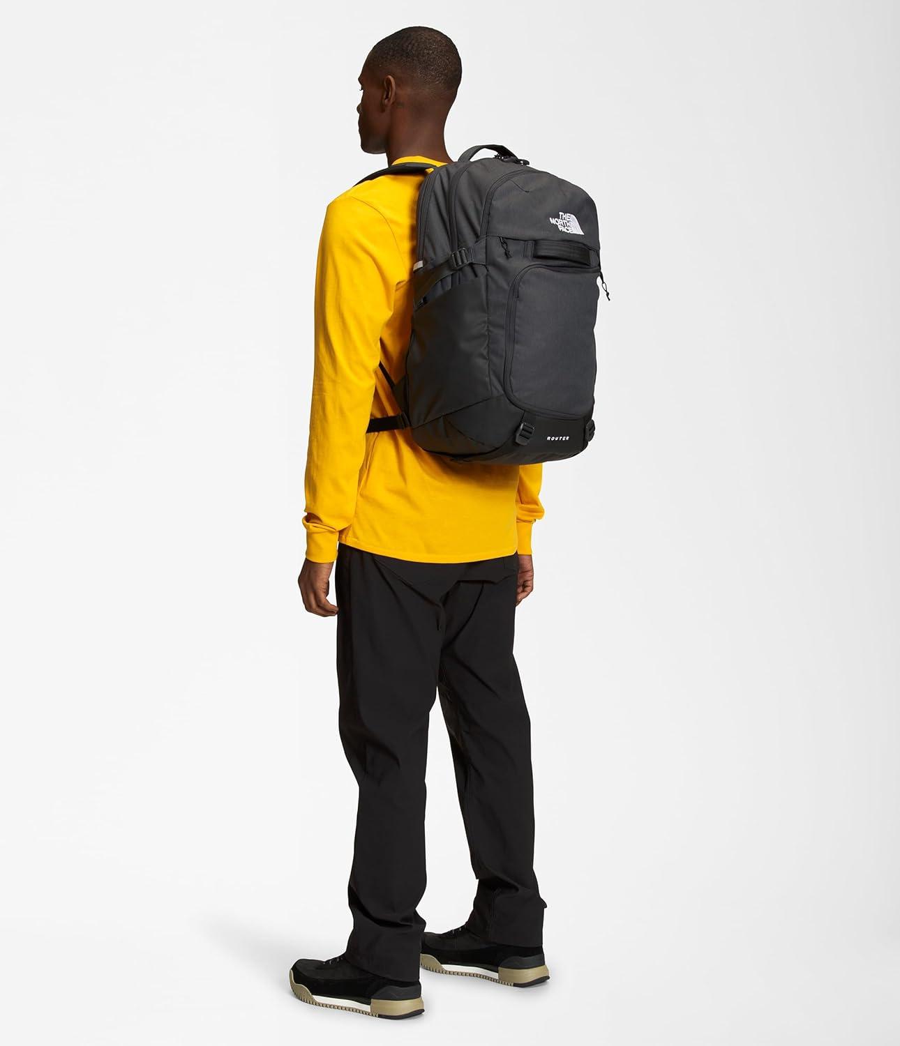 imageThe North Face Router Everyday Laptop Backpack Daypack with Water Repellent Finish 17quot Laptop Sleeve Reflective Details Asphalt Grey Light HeatherTNF BlackNPF One SizeAsphalt Grey Light HeatherTnf Blacknpf