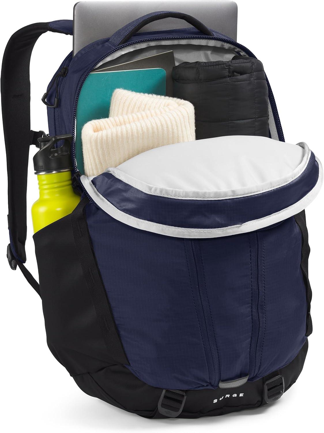 imageThe North Face Surge Commuter Laptop Backpack Daypack with Water Repellent Finish 16quot Laptop Sleeve Reflective Details Meld Grey Dark HeatherTNF BlackNPF One SizeTnf NavyTnf Blacknpf
