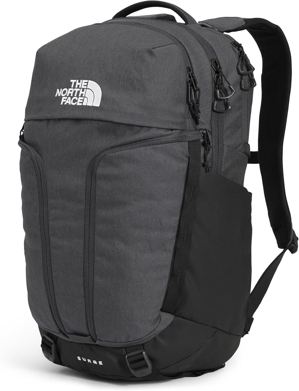 imageThe North Face Surge Commuter Laptop Backpack Daypack with Water Repellent Finish 16quot Laptop Sleeve Reflective Details Meld Grey Dark HeatherTNF BlackNPF One SizeAsphalt Grey Light HeatherTnf Blacknpf