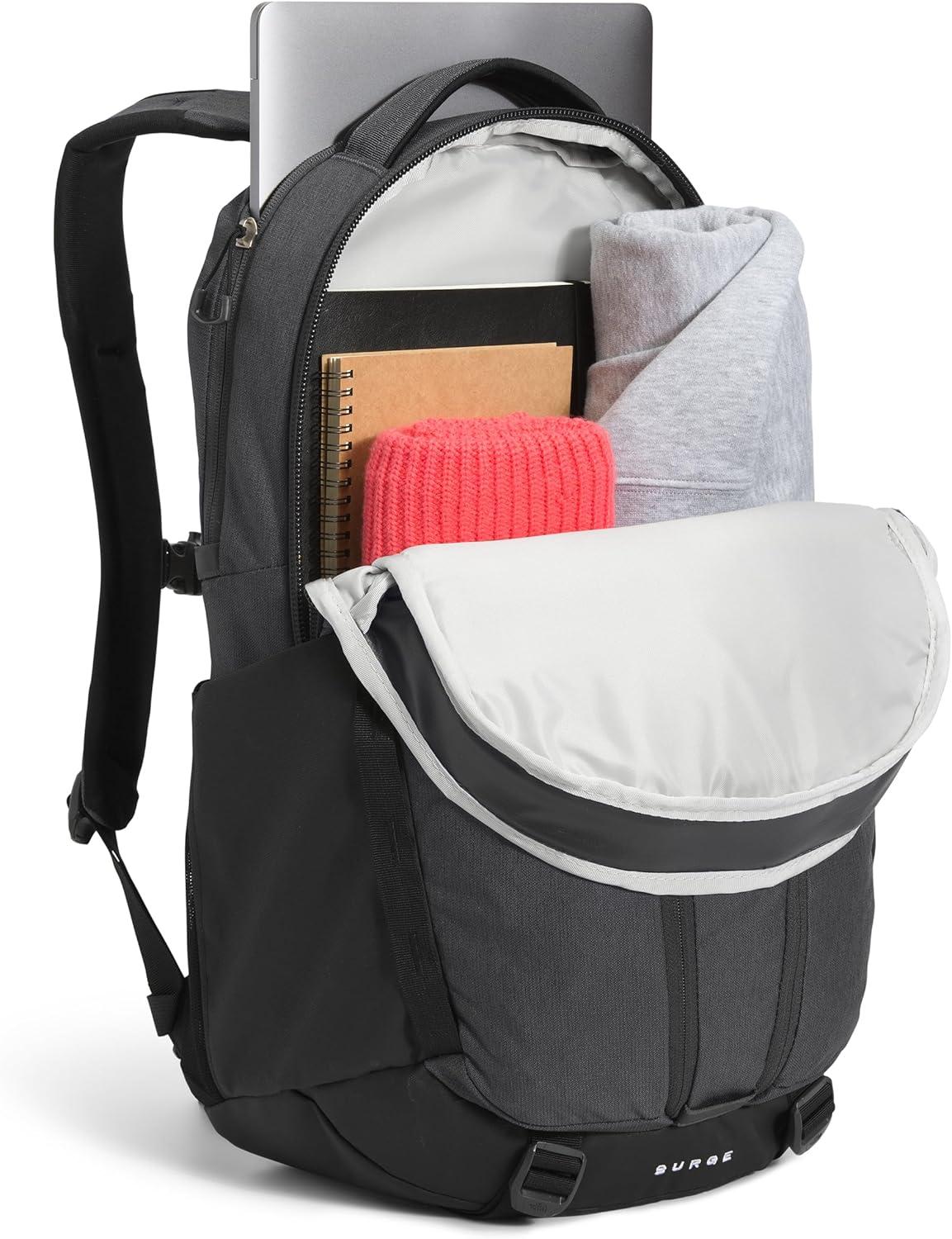 imageThe North Face Surge Commuter Laptop Backpack Daypack with Water Repellent Finish 16quot Laptop Sleeve Reflective Details Meld Grey Dark HeatherTNF BlackNPF One SizeAsphalt Grey Light HeatherTnf Blacknpf