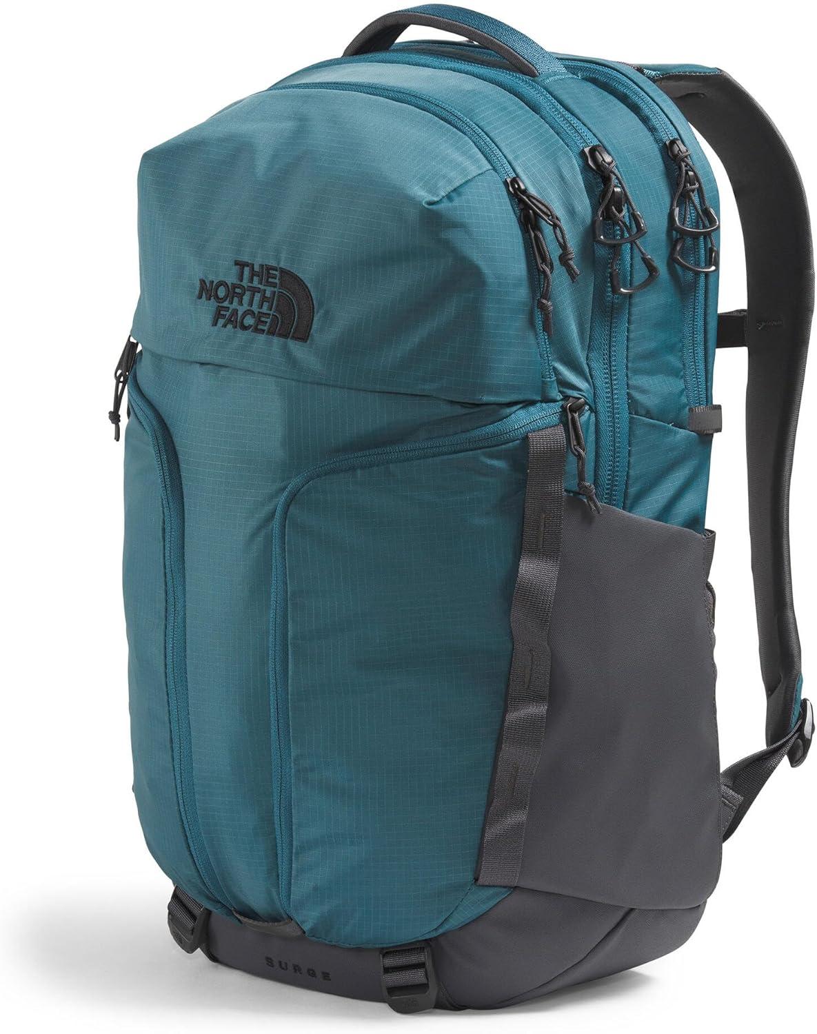 imageThe North Face Surge Commuter Laptop Backpack Daypack with Water Repellent Finish 16quot Laptop Sleeve Reflective Details Meld Grey Dark HeatherTNF BlackNPF One SizeSpaceAnthracite Grey