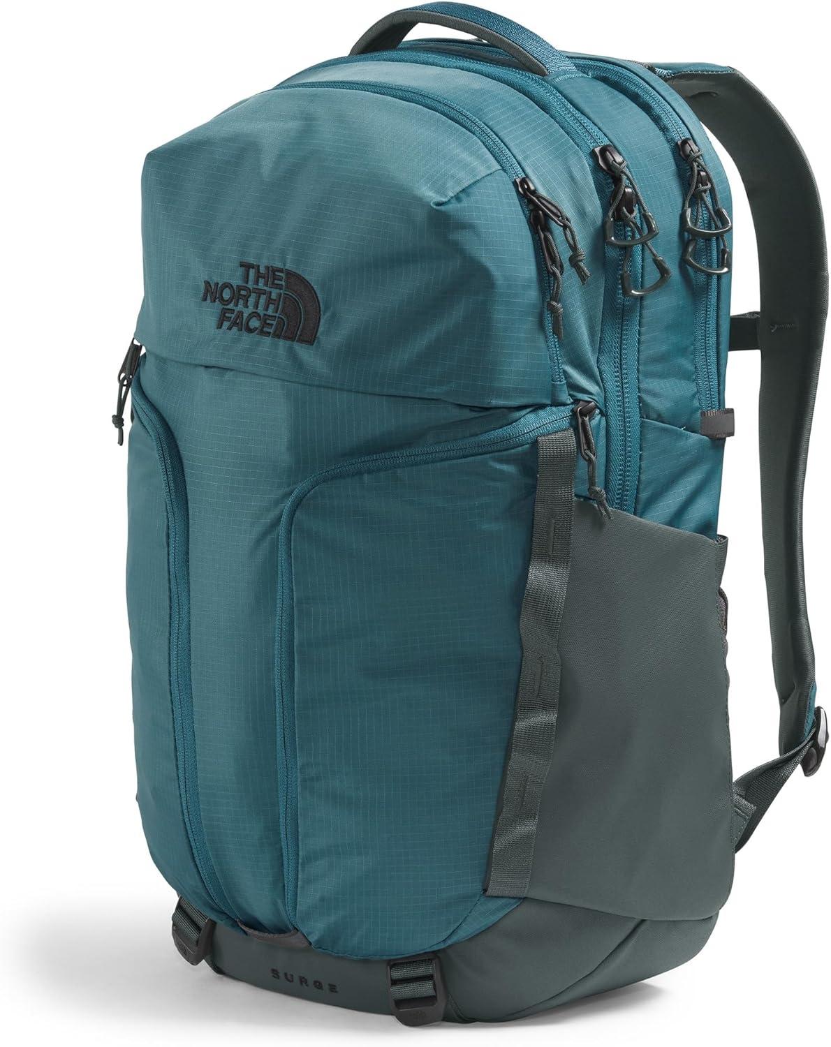 imageThe North Face Surge Commuter Laptop Backpack Daypack with Water Repellent Finish 16quot Laptop Sleeve Reflective Details Meld Grey Dark HeatherTNF BlackNPF One SizeSpaceAnthracite Grey