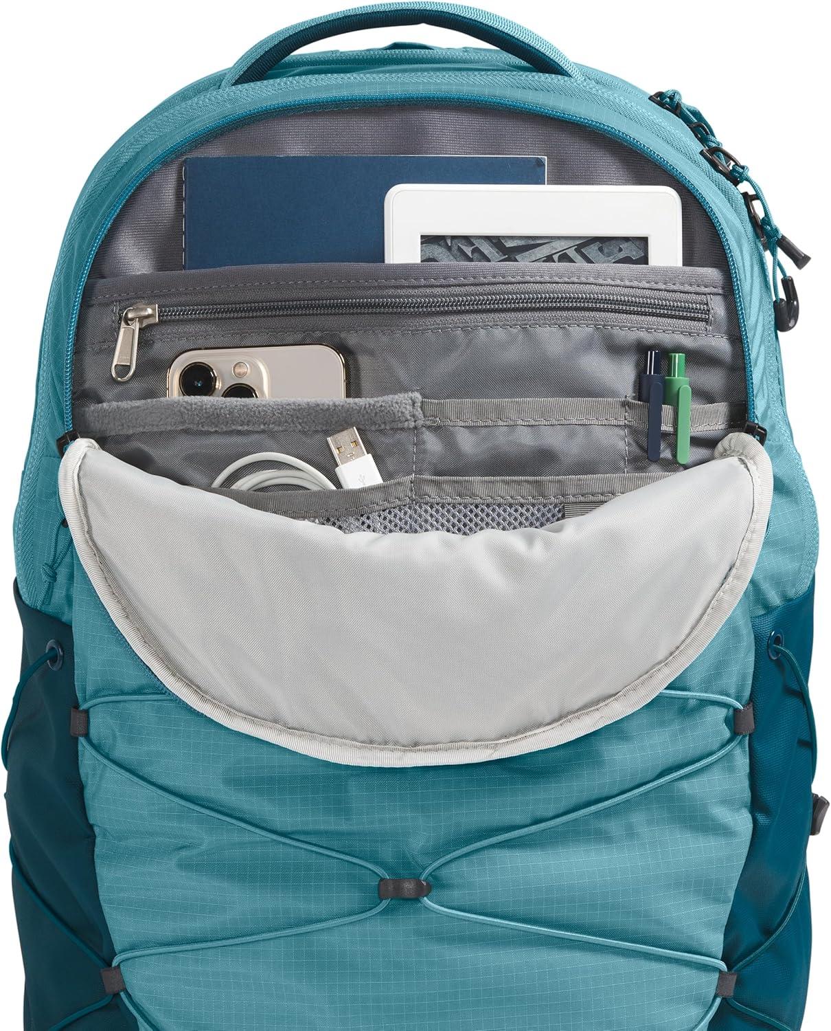 imageThe North Face Womens Borealis Commuter Laptop Backpack Everyday Travel Bag with 16quot Laptop Sleeve WomenSpecific Fit Reflective Details TNF BlackTNF WhiteNPF One SizeAlgae BlueMidnight Petrol