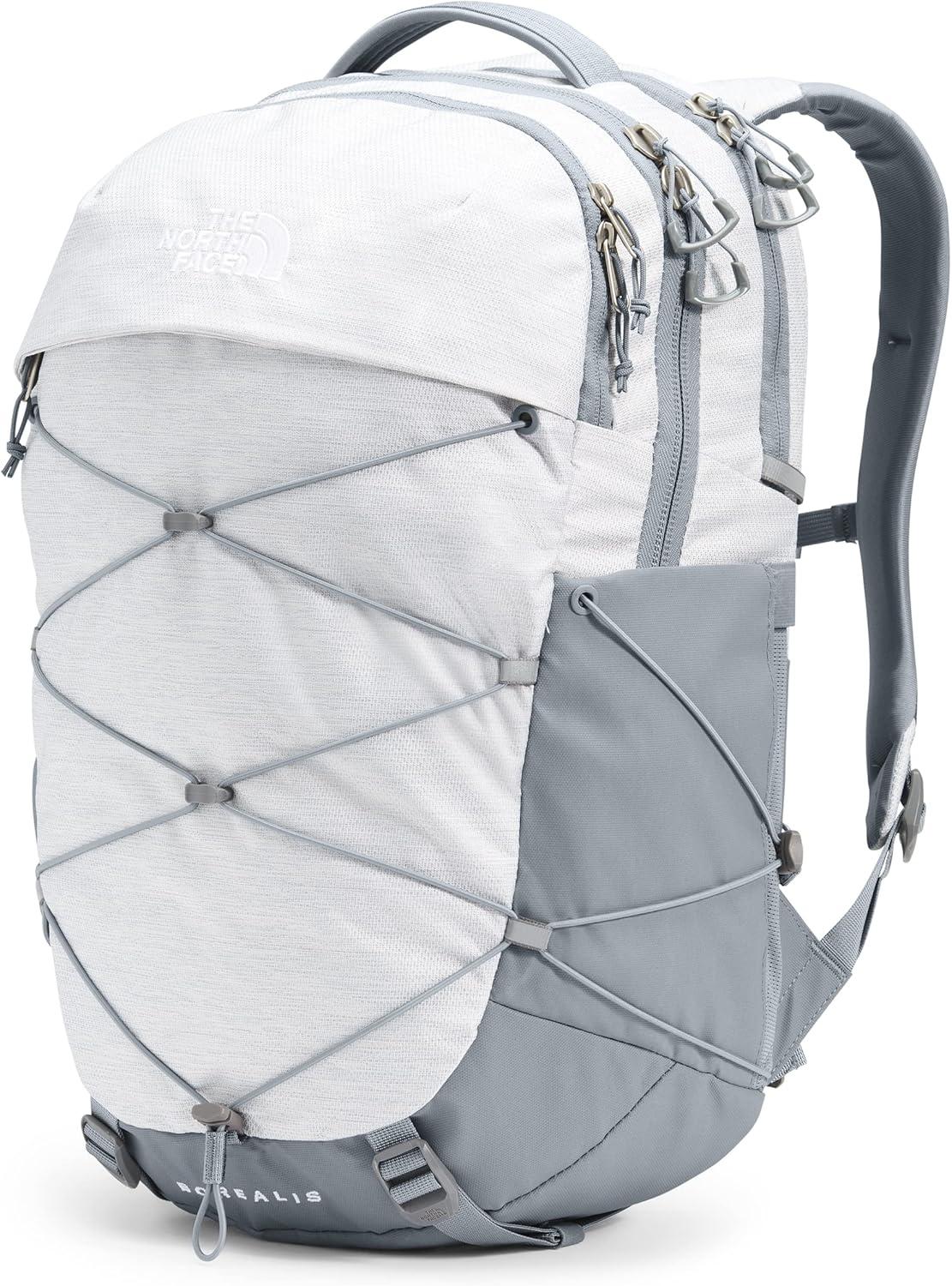 imageThe North Face Womens Borealis Commuter Laptop Backpack Everyday Travel Bag with 16quot Laptop Sleeve WomenSpecific Fit Reflective Details TNF BlackTNF WhiteNPF One SizeTnf White Metallic MlangeMid Grey