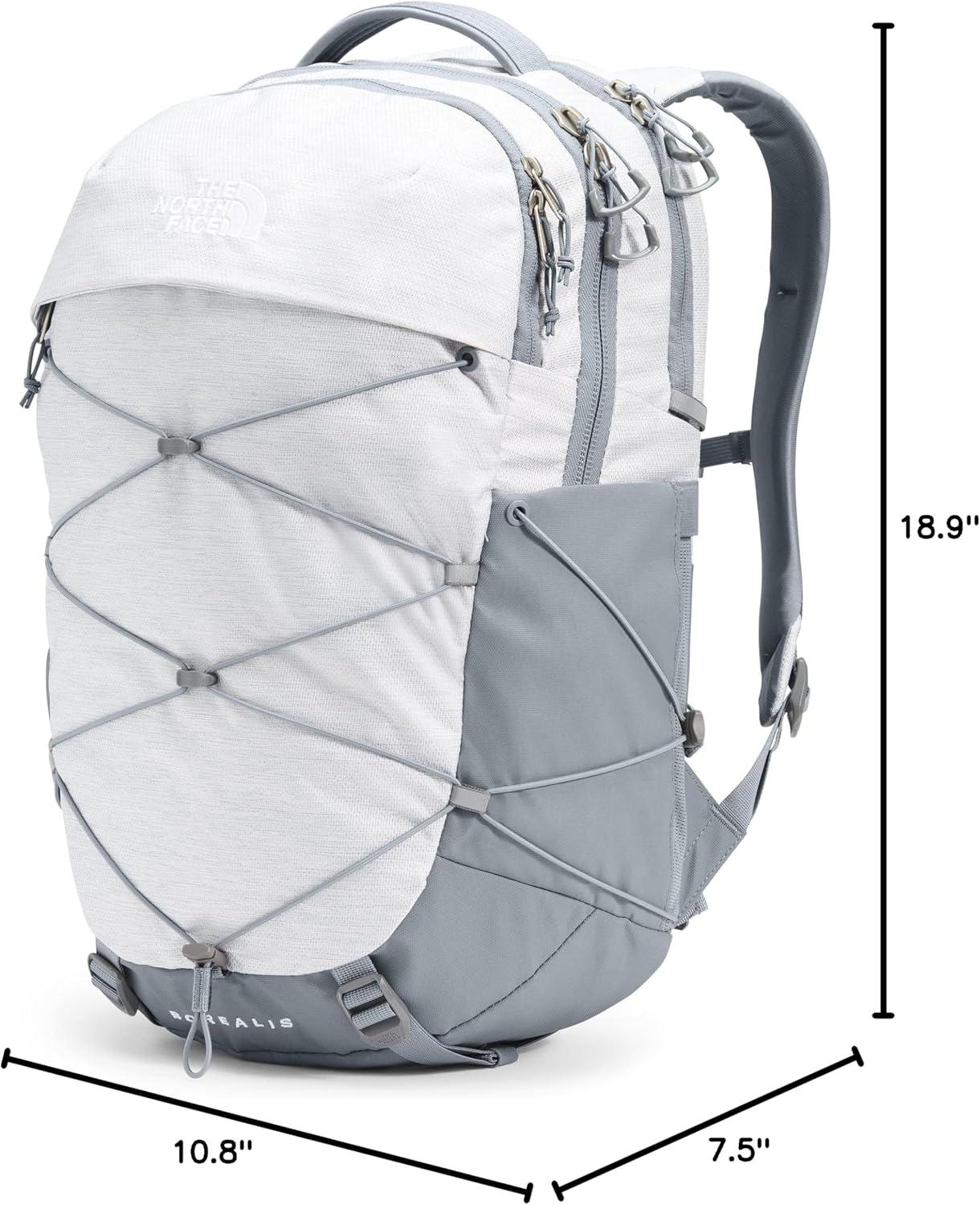 imageThe North Face Womens Borealis Commuter Laptop Backpack Everyday Travel Bag with 16quot Laptop Sleeve WomenSpecific Fit Reflective Details TNF BlackTNF WhiteNPF One SizeTnf White Metallic MlangeMid Grey