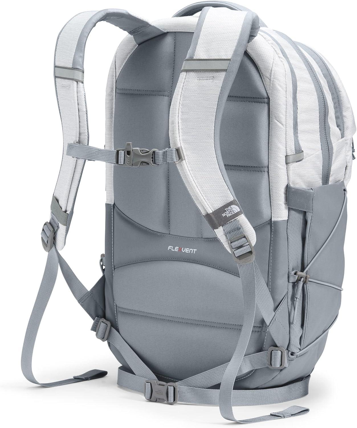 imageThe North Face Womens Borealis Commuter Laptop Backpack Everyday Travel Bag with 16quot Laptop Sleeve WomenSpecific Fit Reflective Details TNF BlackTNF WhiteNPF One SizeTnf White Metallic MlangeMid Grey