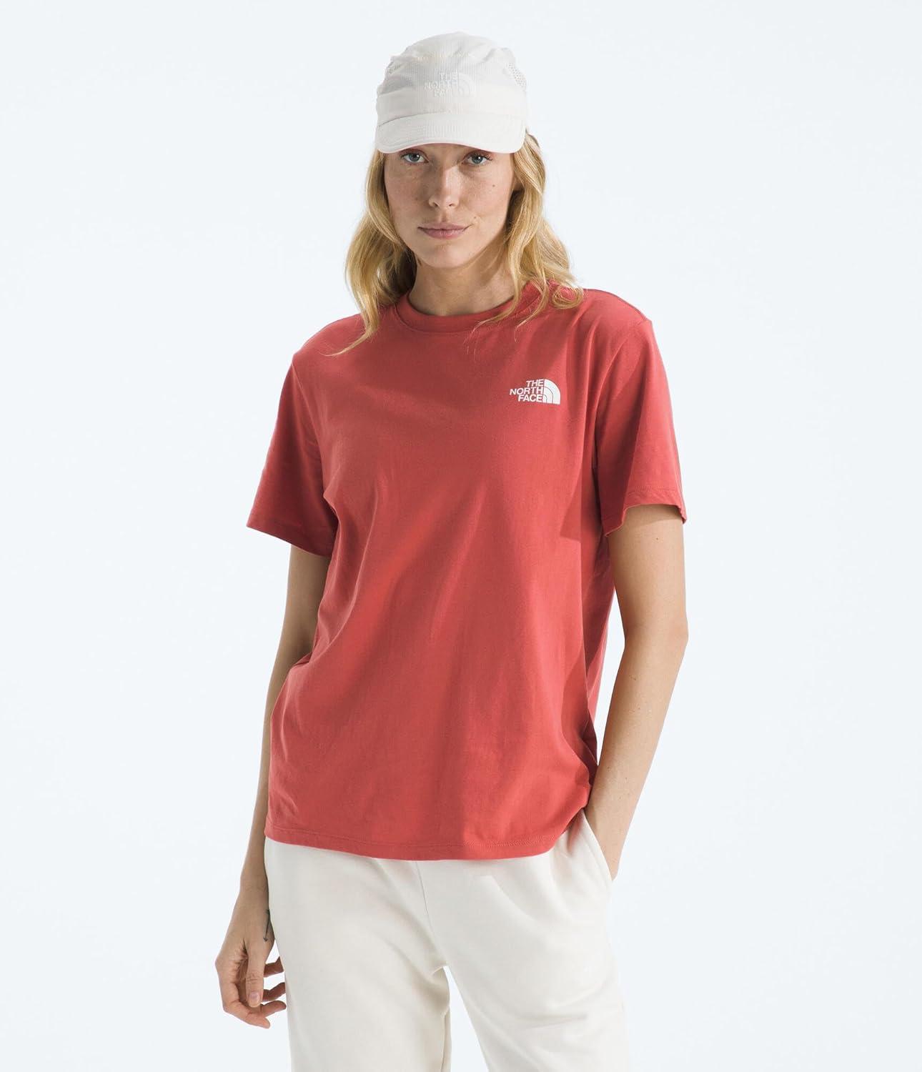 imageThe North Face Womens Evolution Edge of Light Box NSE ShortSleeve Tee Regular Fit Cotton Shirt with Logo GraphicMars Dust