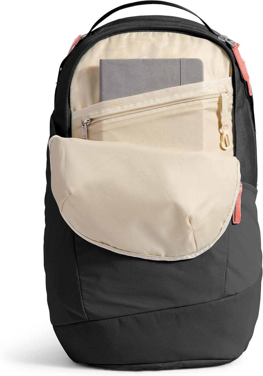 imageThe North Face Womens Isabella 30 Backpack Everyday Travel Bag with 16quot Laptop Sleeve WaterRepellent Finish WomenSpecific Fit Blue Eclipse Light HeatherTNF White One SizeTnf Black Light HeatherBurnt Coral Metallic