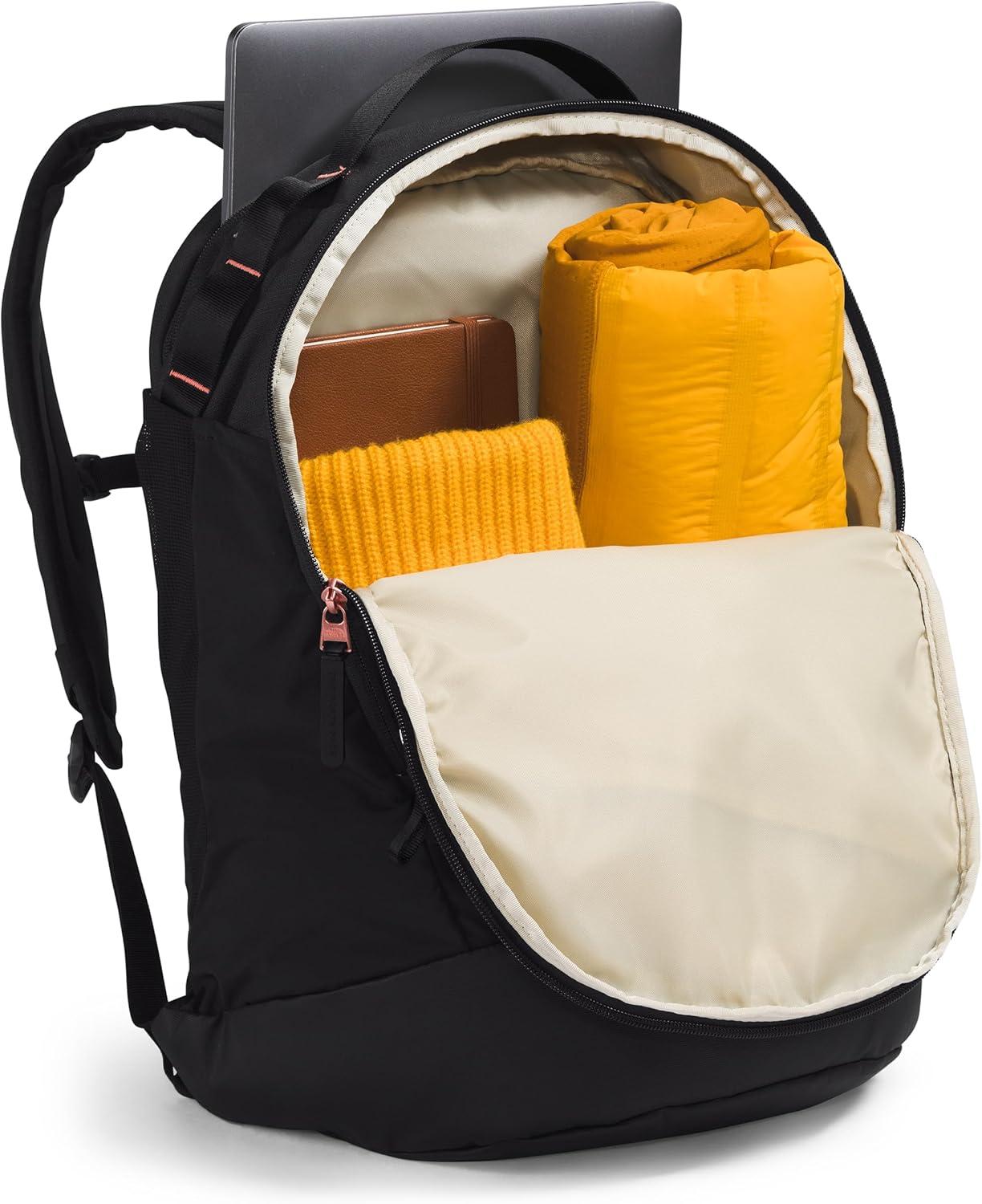 imageThe North Face Womens Isabella Transit Backpack Commuter Travel Bag with 16quot Laptop Sleeve WaterRepellent Finish WomenSpecific Fit TNF Black Light HeatherBurnt Coral MetallicNPF One SizeTnf Black Light HeatherBurnt Coral Metallicnpf