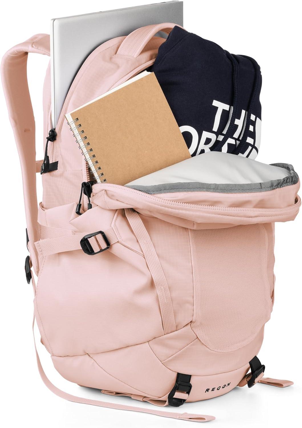imageThe North Face Womens Recon Everyday Laptop Backpack Commuter Travel Bag with 16quot Laptop Sleeve WaterRepellent Finish WomenSpecific Fit Blue Eclipse Light HeatherBlue Eclipse One SizePink SaltTnf Black