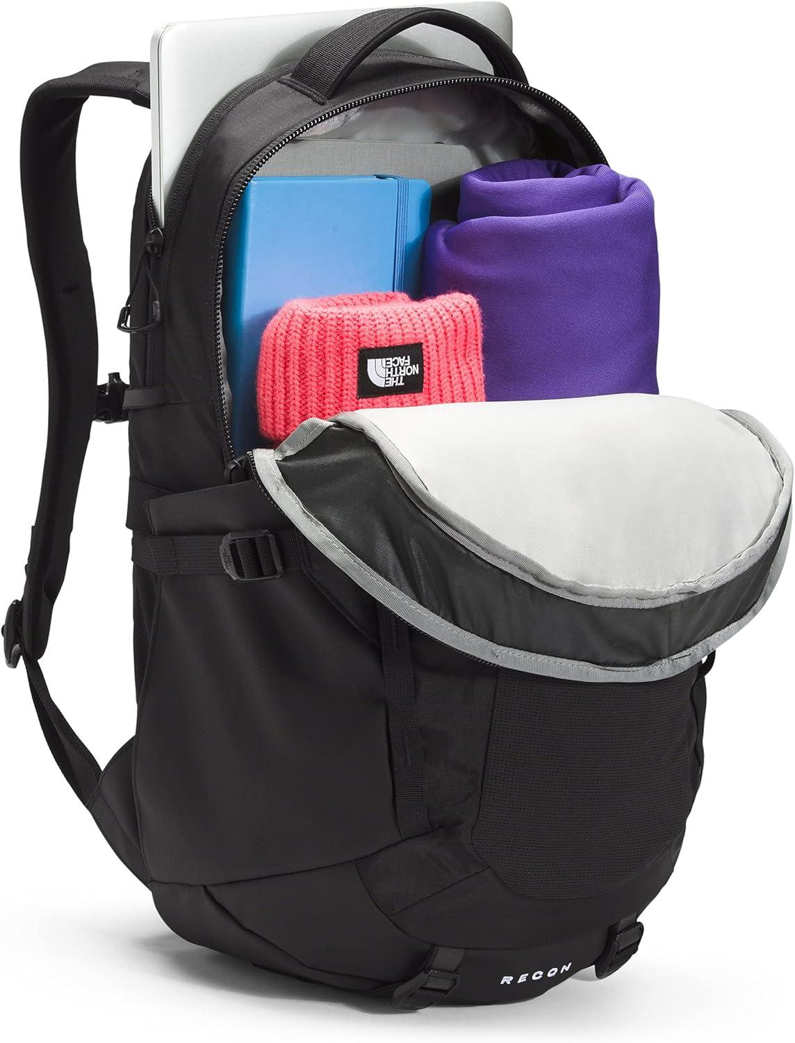 imageThe North Face Womens Recon Everyday Laptop Backpack Commuter Travel Bag with 16quot Laptop Sleeve WaterRepellent Finish WomenSpecific Fit Blue Eclipse Light HeatherBlue Eclipse One SizeTNF BlackTNF Black