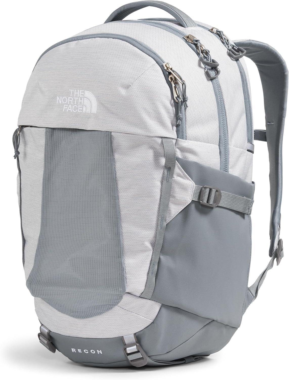 imageThe North Face Womens Recon Everyday Laptop Backpack Commuter Travel Bag with 16quot Laptop Sleeve WaterRepellent Finish WomenSpecific Fit Blue Eclipse Light HeatherBlue Eclipse One SizeTnf White Metallic MlangeMid Greynpf