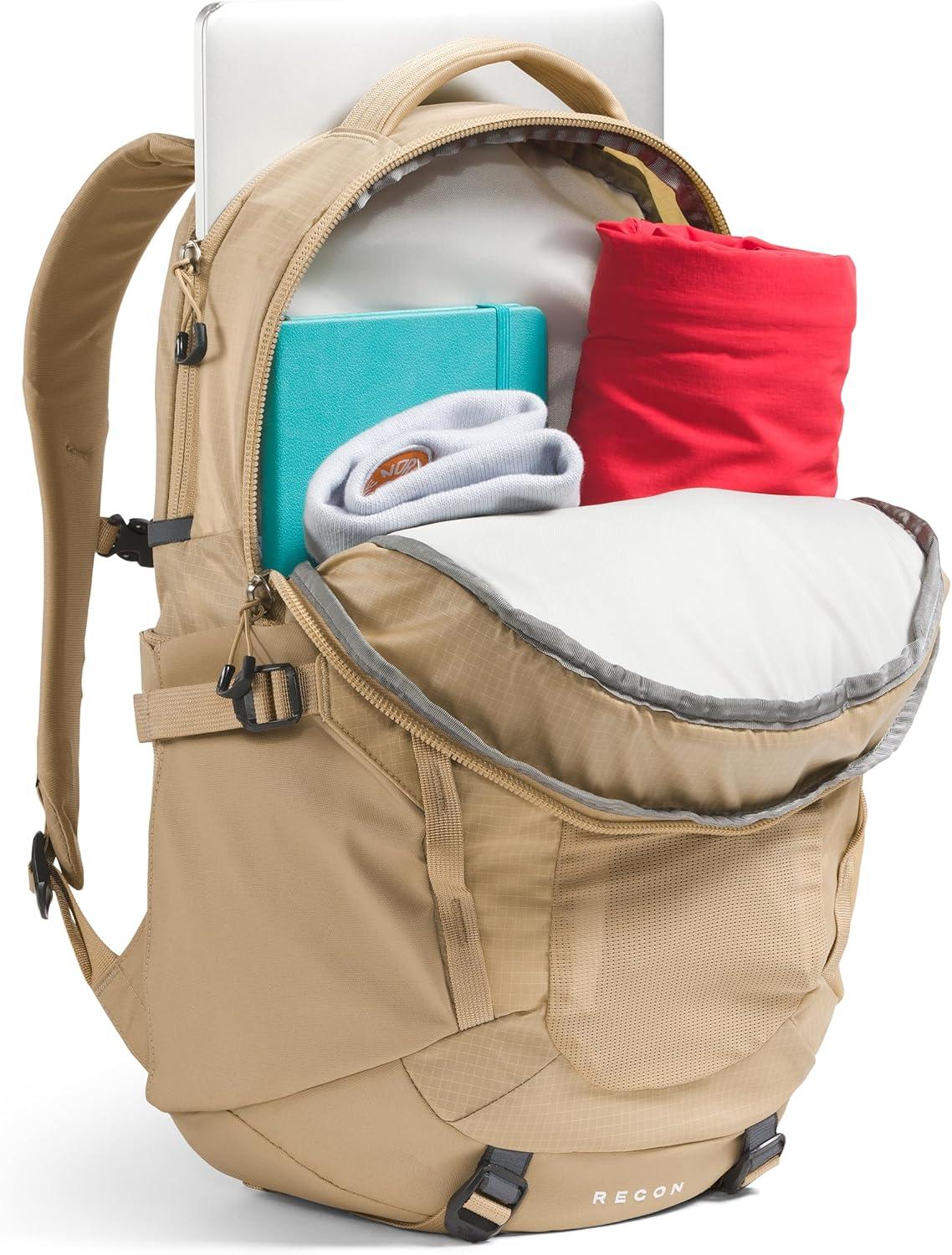 imageThe North Face Womens Recon Everyday Laptop Backpack Commuter Travel Bag with 16quot Laptop Sleeve WaterRepellent Finish WomenSpecific Fit Blue Eclipse Light HeatherBlue Eclipse One SizeKhaki Stone