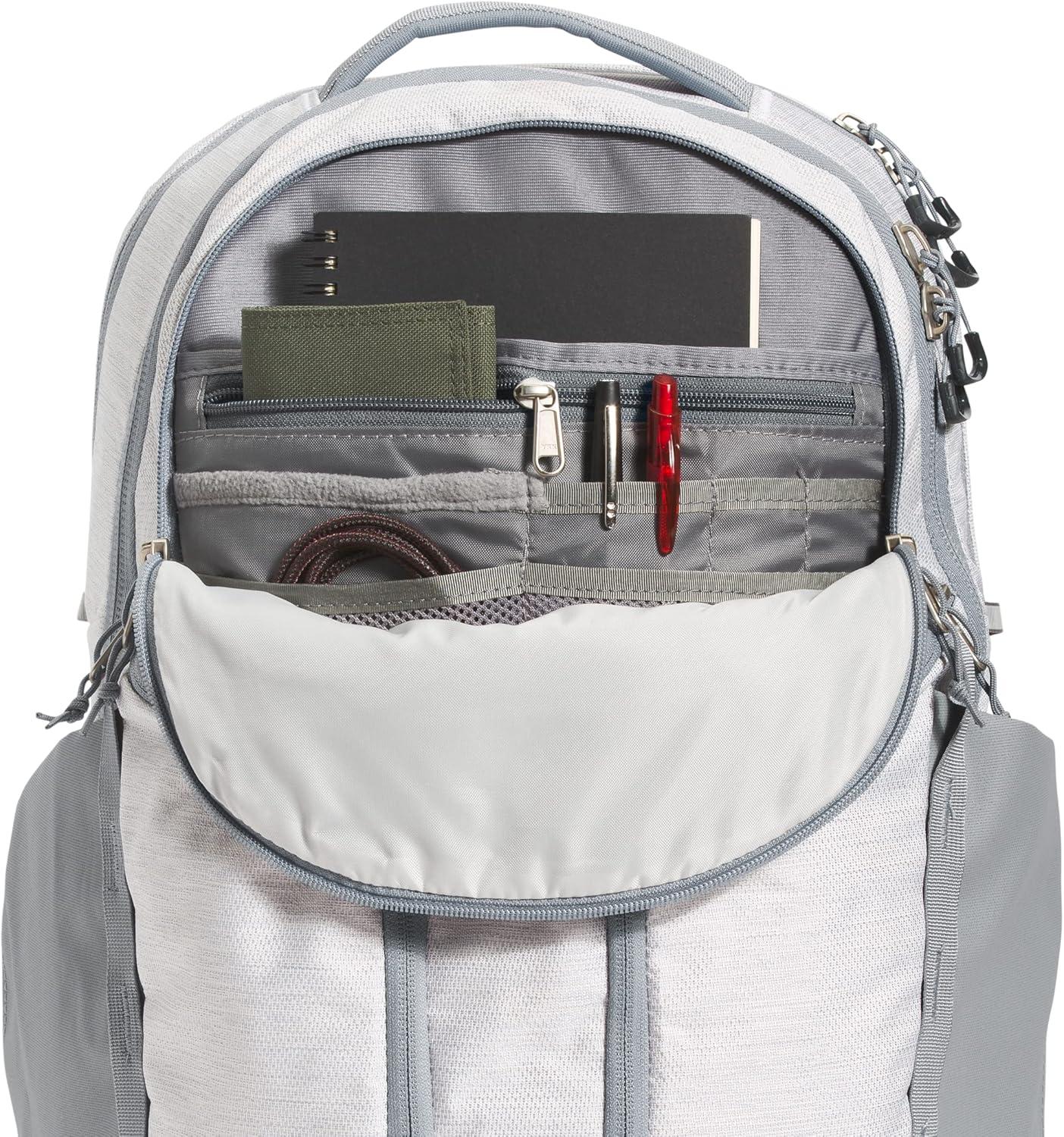 imageThe North Face Womens Surge Commuter Laptop Backpack Everyday Travel Bag with 16quot Laptop Sleeve WaterRepellent Finish WomenSpecific Fit TNF BlackTNF BlackNPF One SizeTnf White Metallic MlangeMid Grey