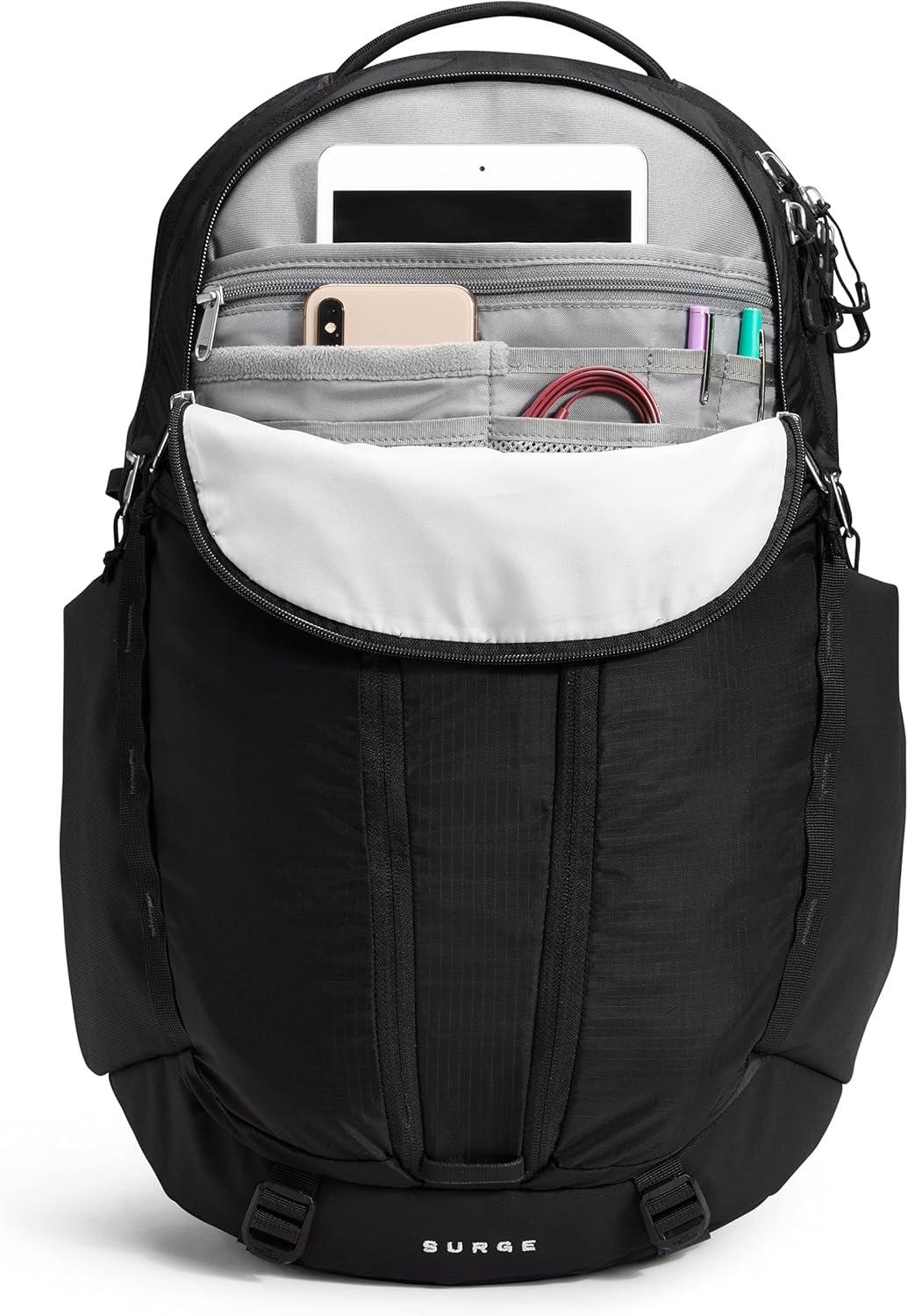 imageThe North Face Womens Surge Commuter Laptop Backpack Everyday Travel Bag with 16quot Laptop Sleeve WaterRepellent Finish WomenSpecific Fit TNF BlackTNF BlackNPF One SizeTnf BlackTnf Black